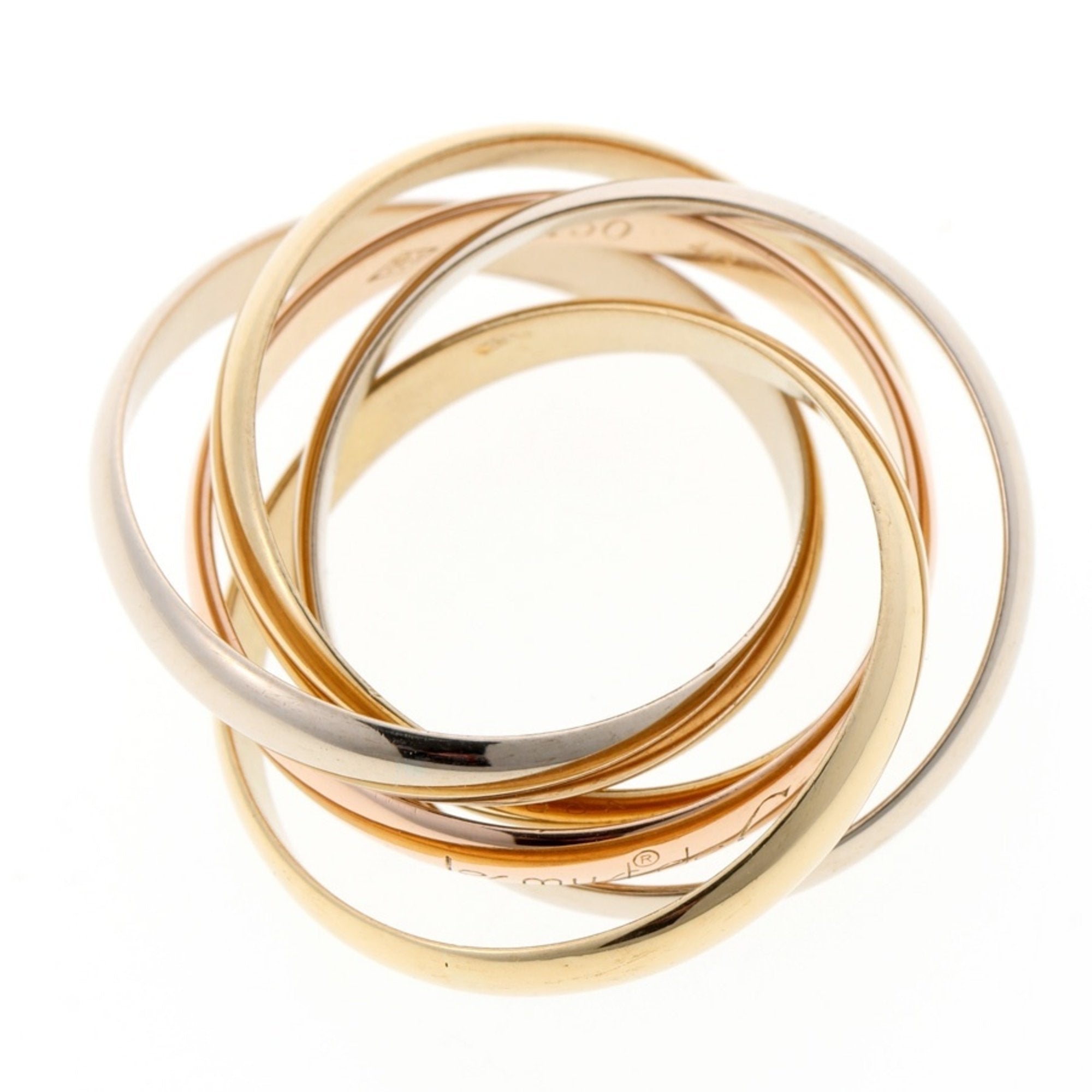 Vendome Louis Cartier Band Ring 18K Tricolor Gold
