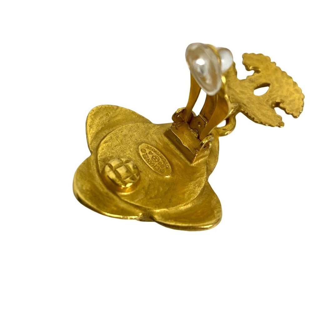CC Logo Clip-On Earrings Metal Gold-Tone Metal