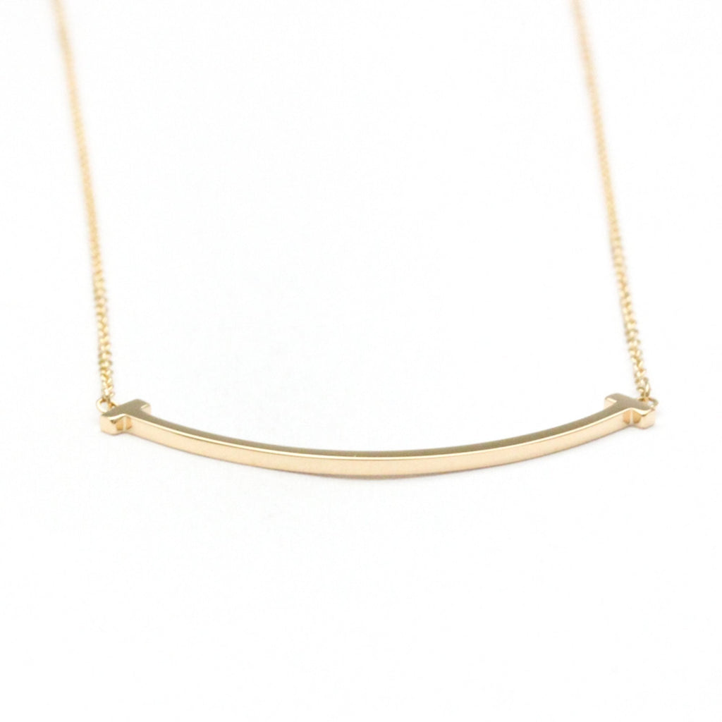 T Smile Pendant Necklace 18K Rose Gold