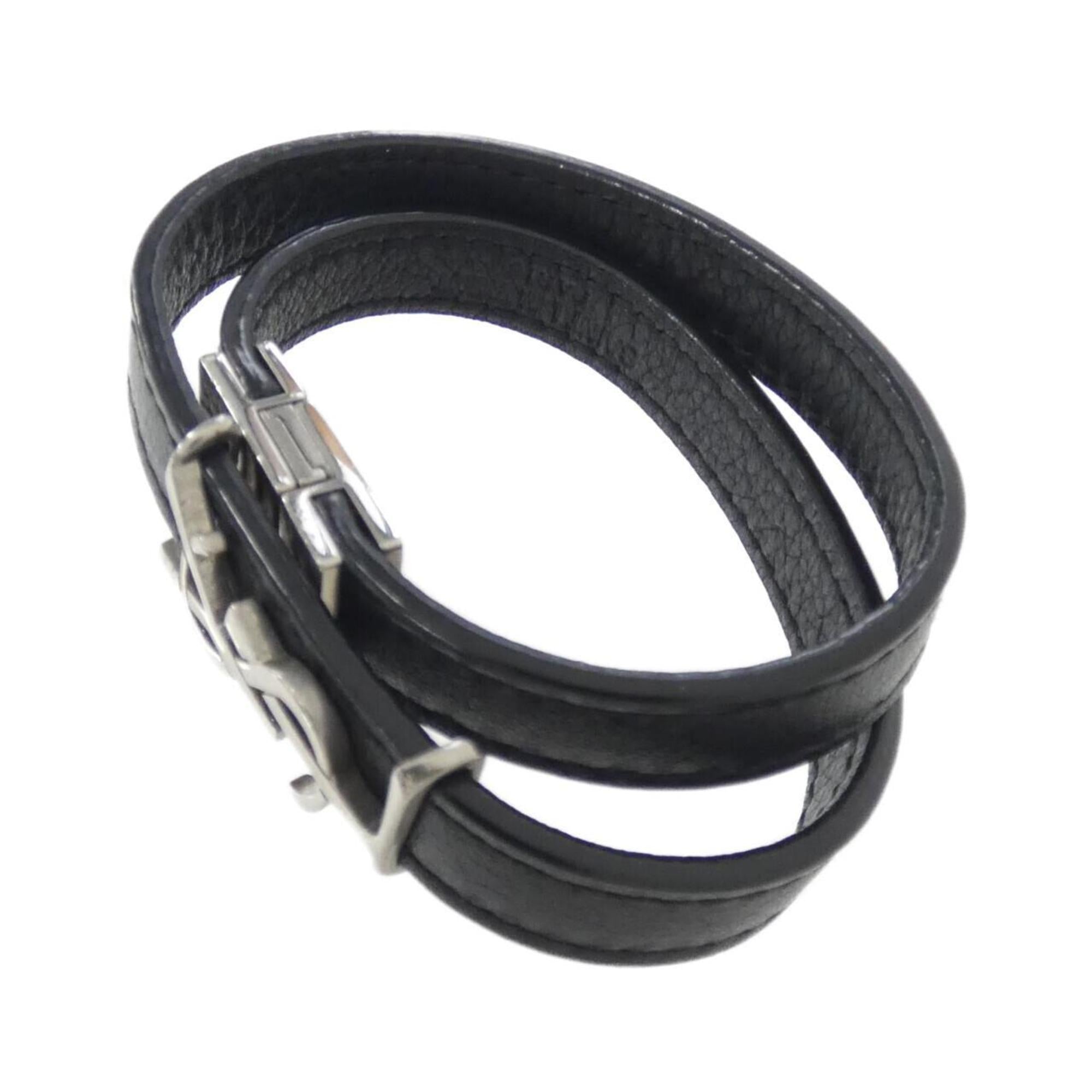 Bracelet Leather Black And Silver