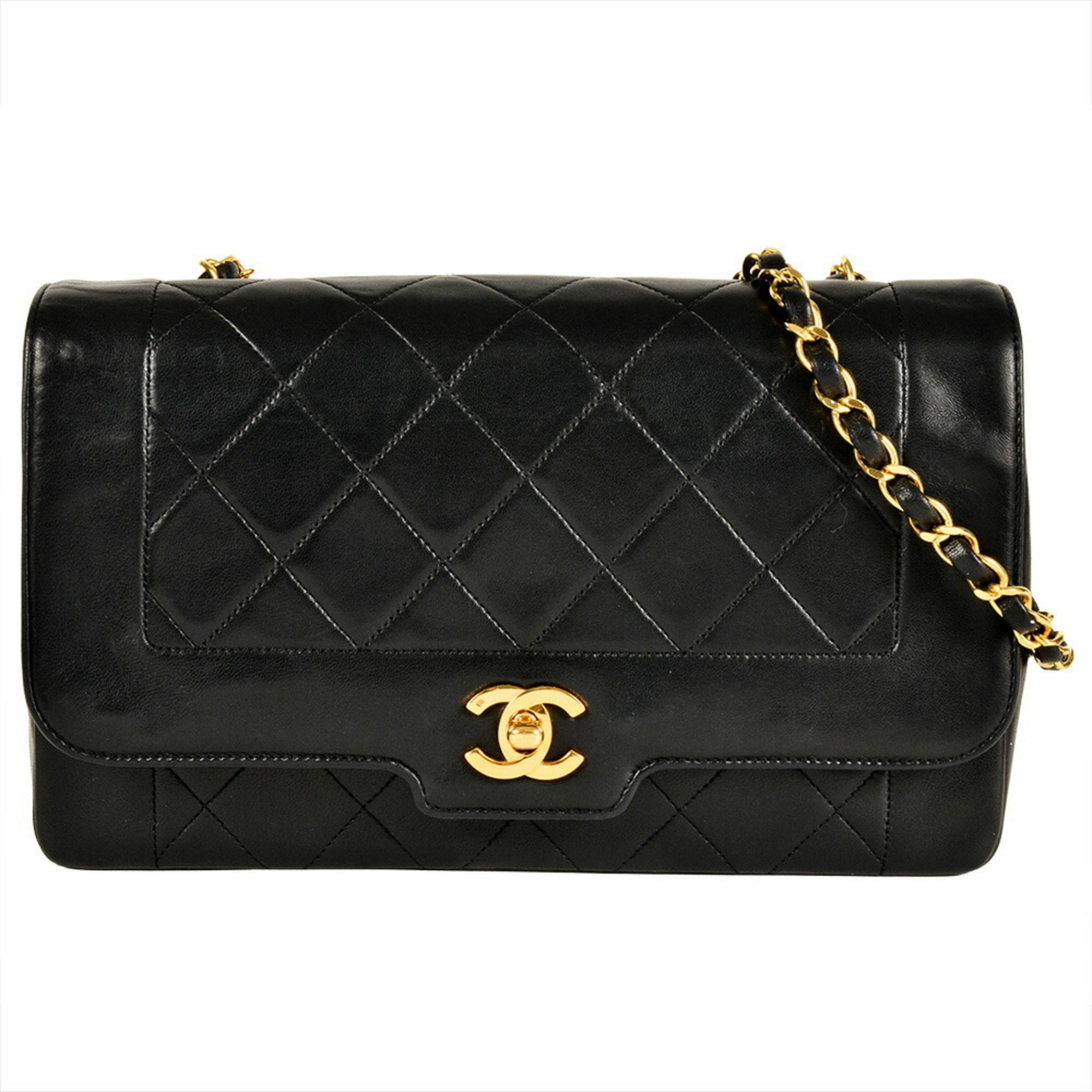 Vintage CC Chain Flap Bag Quilted Lambskin Small