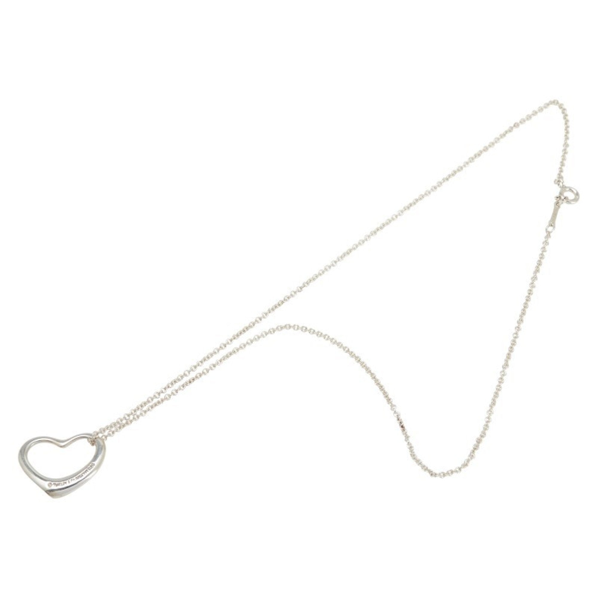 Open Heart Pendant Necklace Sterling Silver 18.4mm