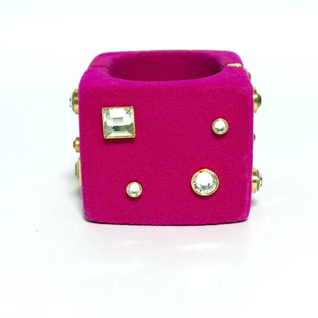 Bejeweled Bangle Metal and Rhinestone Bracelet