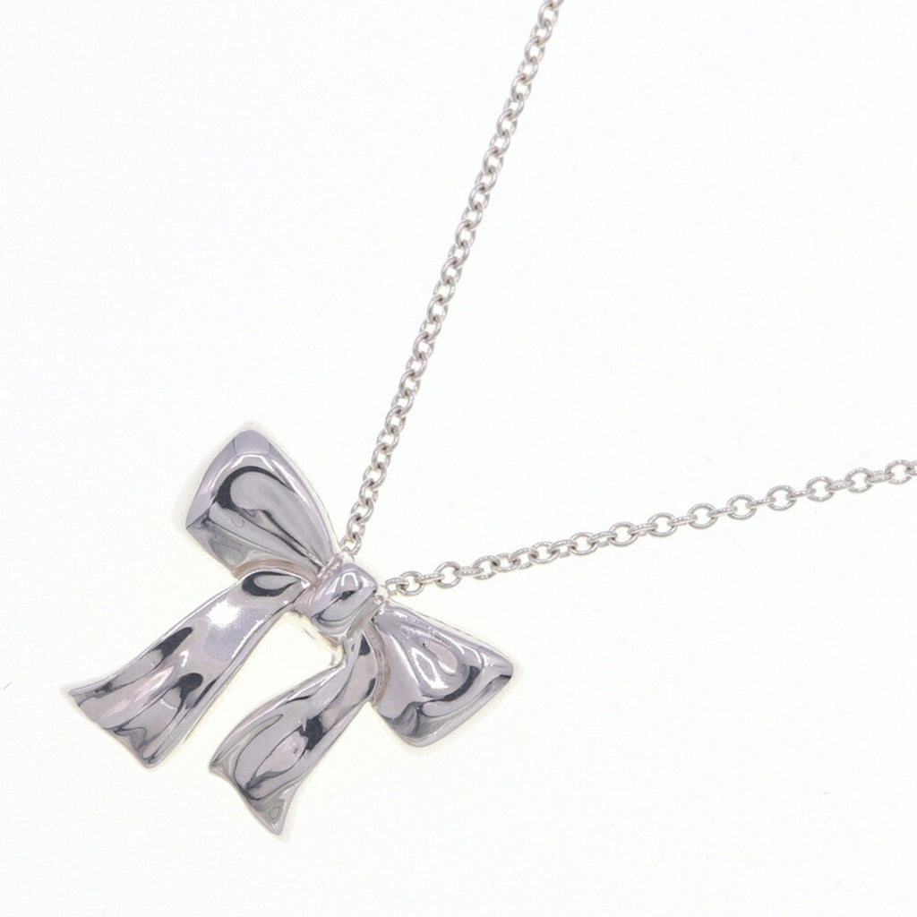 Ribbon Pendant Necklace Sterling Silver
