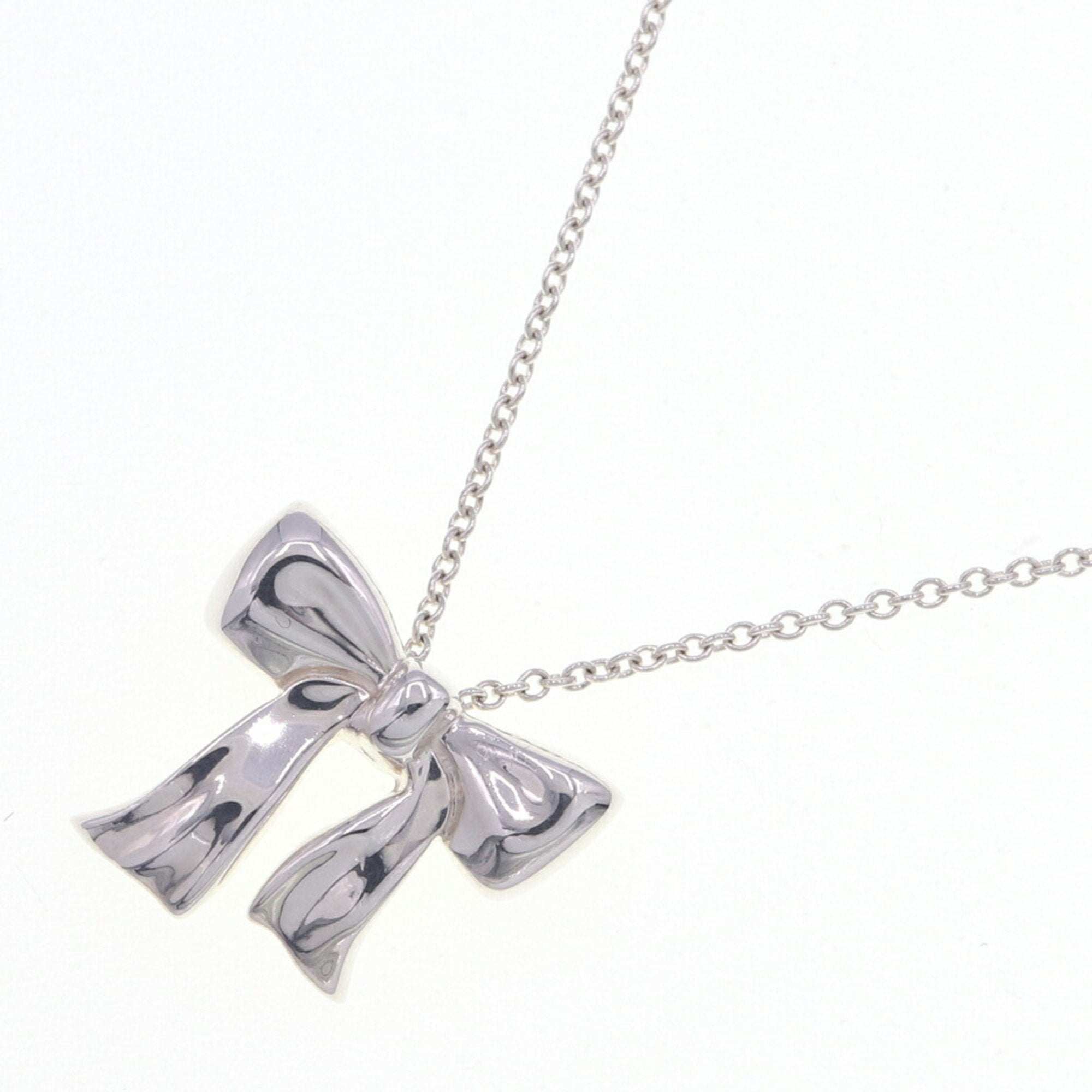 Ribbon Pendant Necklace Sterling Silver
