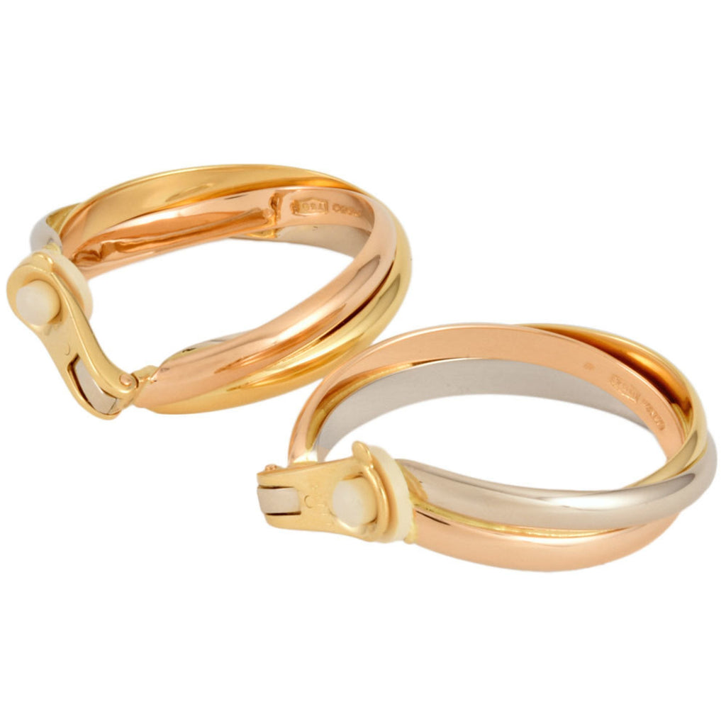 Trinity Earrings 18K Tricolor Gold