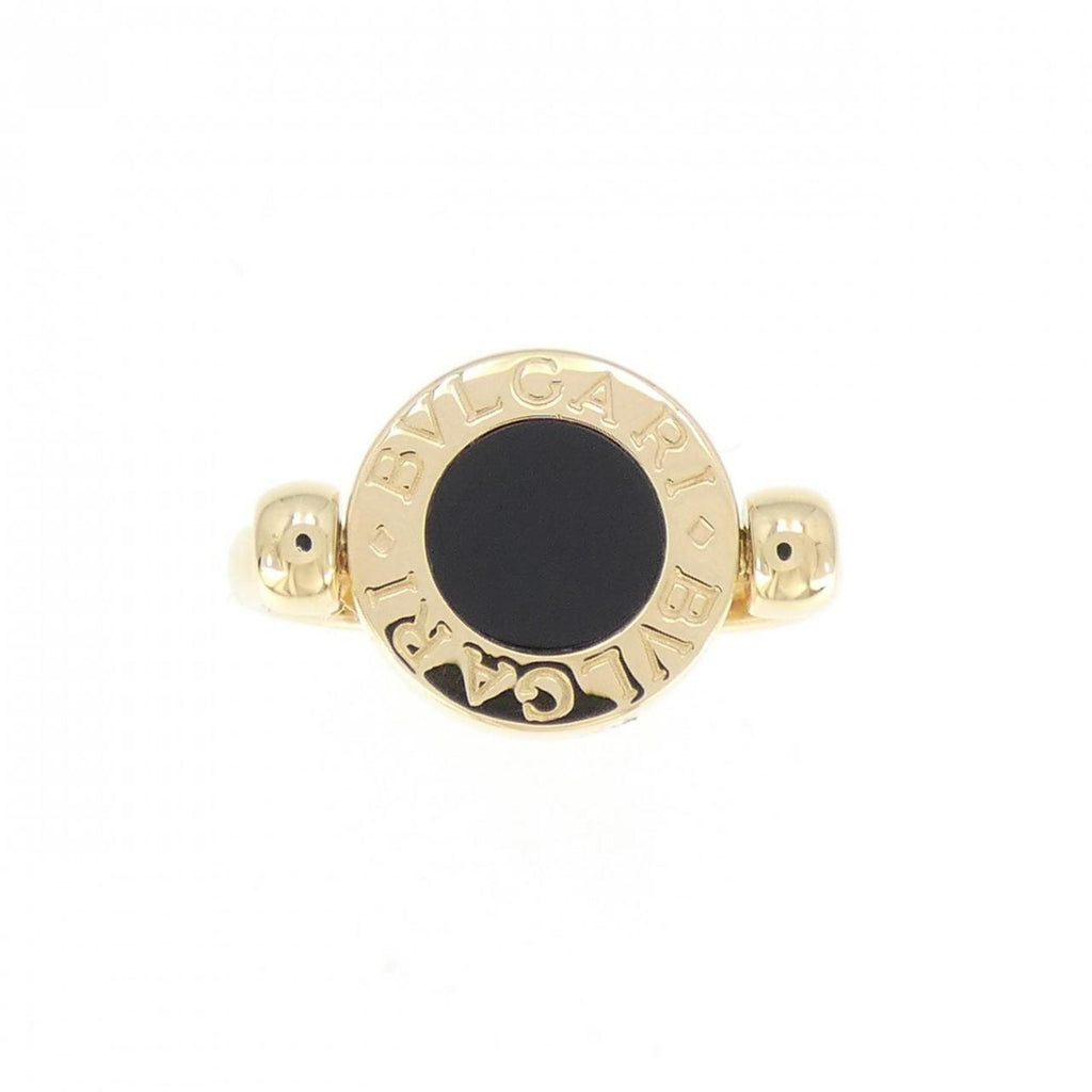 Ring 18K Yellow Gold with Coral and Onyx