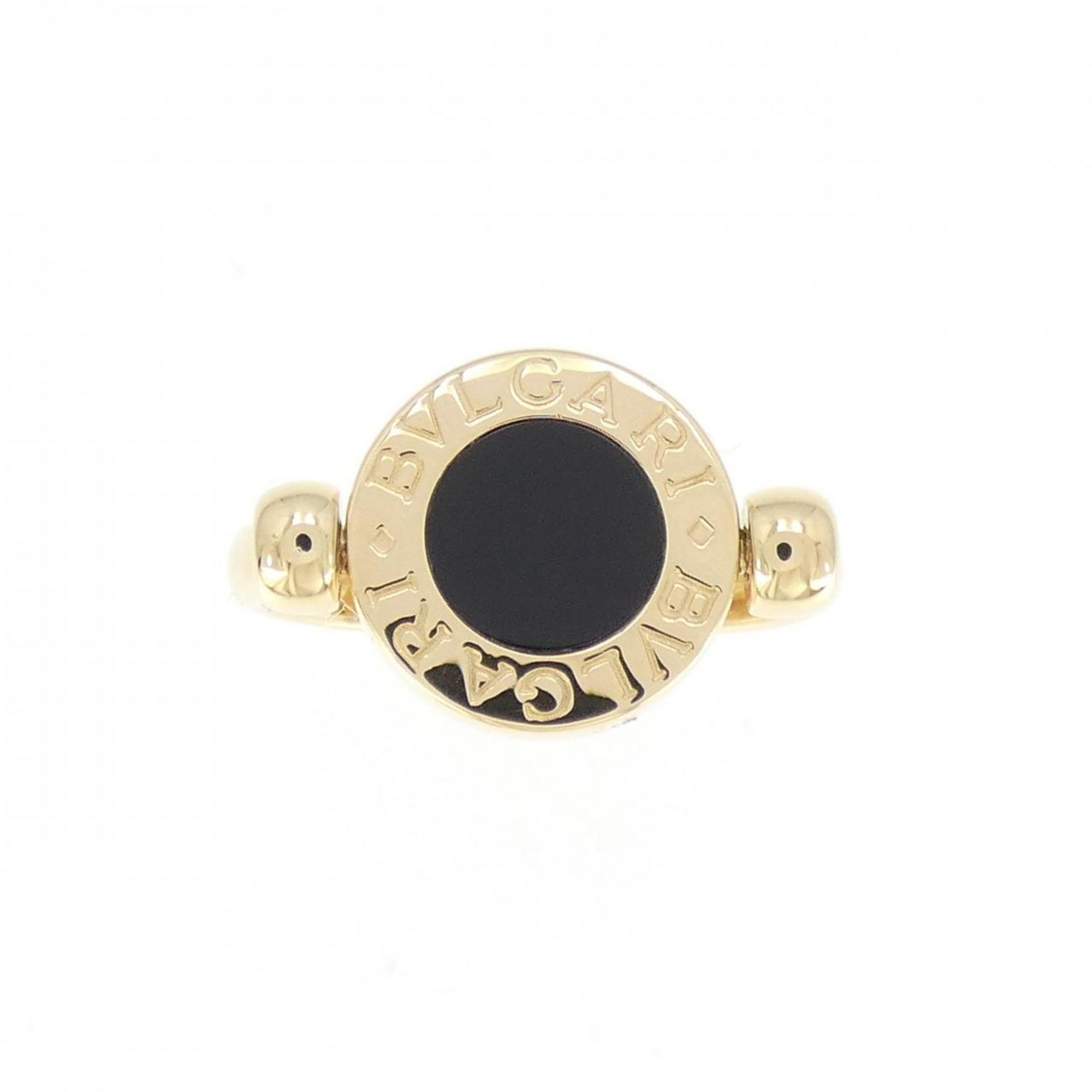Ring 18K Yellow Gold with Coral and Onyx