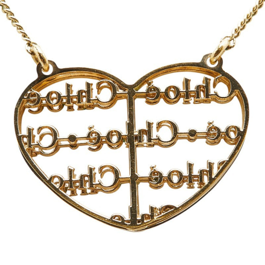 Heart Motif Pendant Necklace Gold