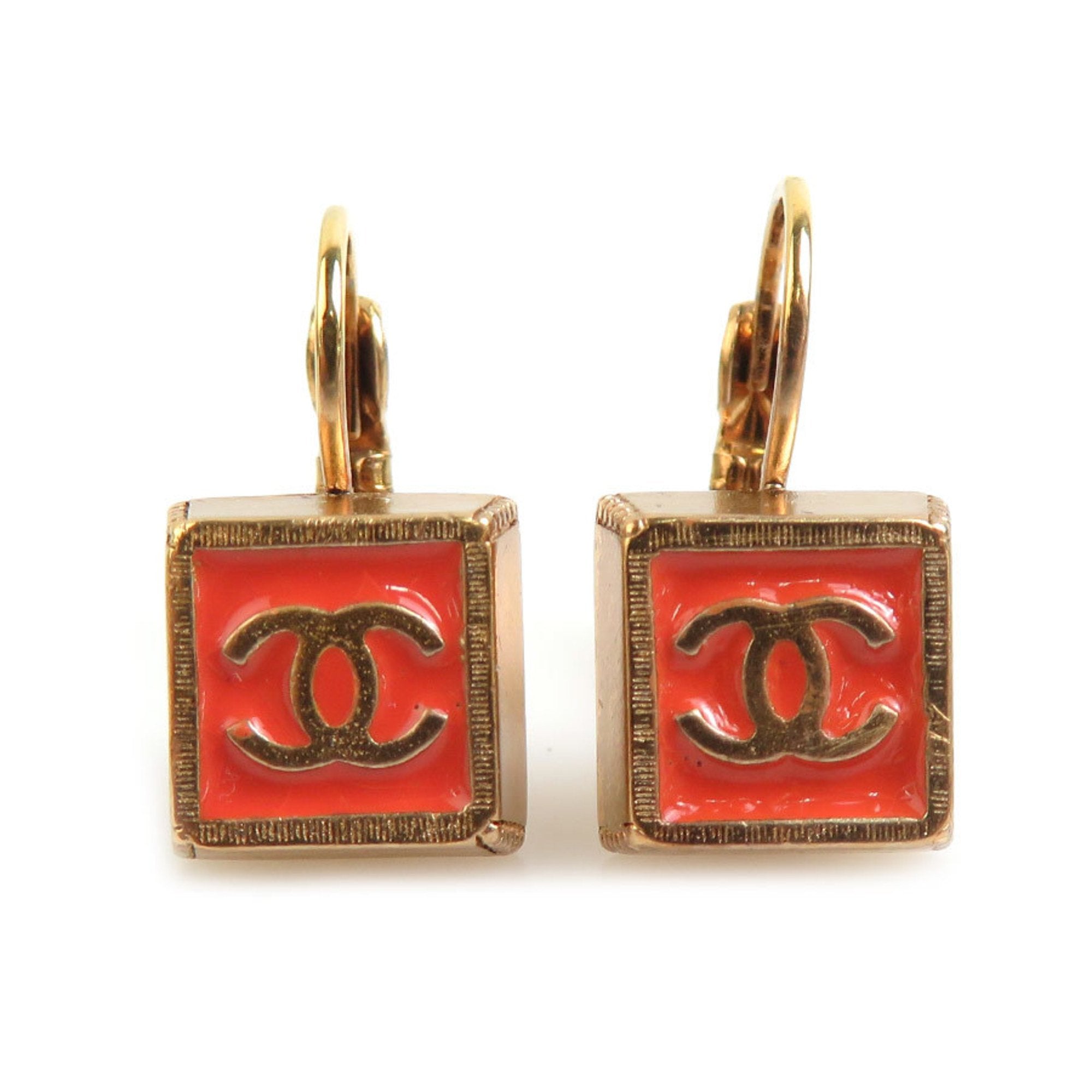CC Logo Earrings Gold-Tone Metal