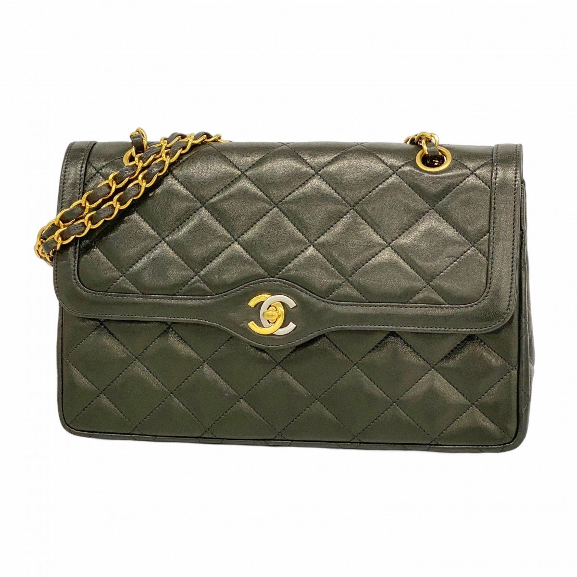 Vintage Two Tone CC Flap Bag Quilted Lambskin Medium