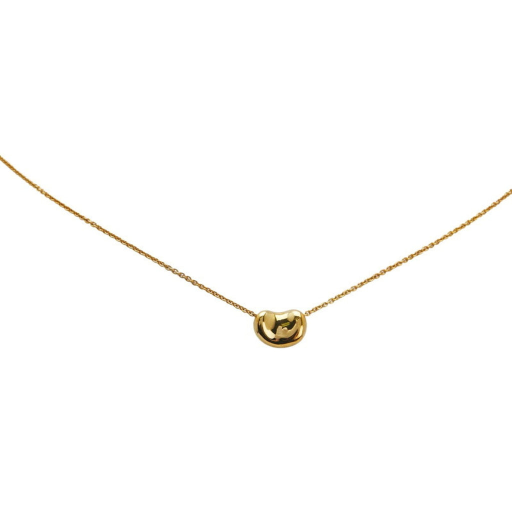 Bean Pendant Necklace 18K Yellow Gold 7.6mm