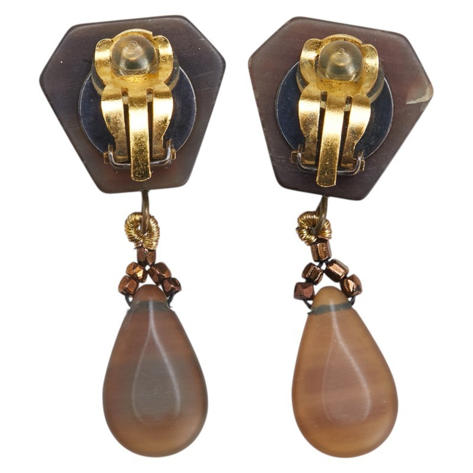 CC Logo Clip-On Earrings Gold-Tone Metal