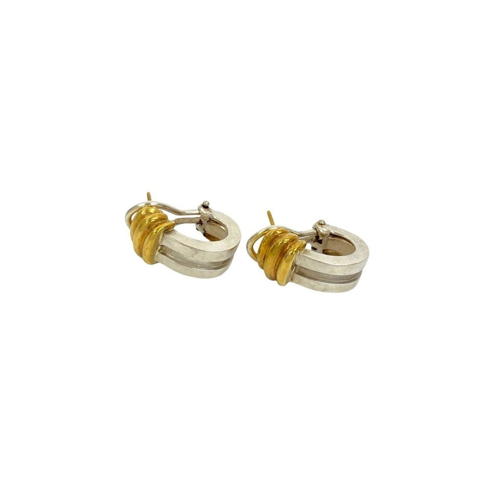 Earrings Sterling Silver and 18K Yellow Gold