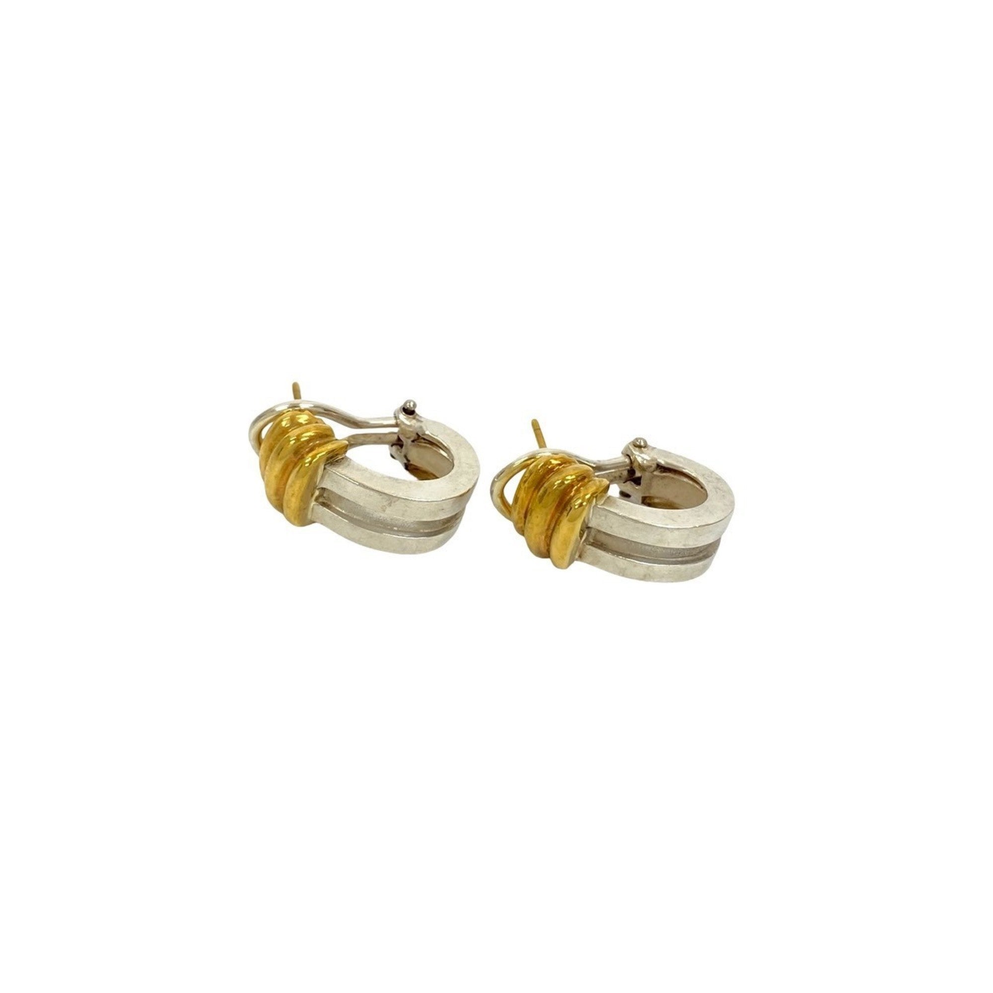 Earrings Sterling Silver and 18K Yellow Gold