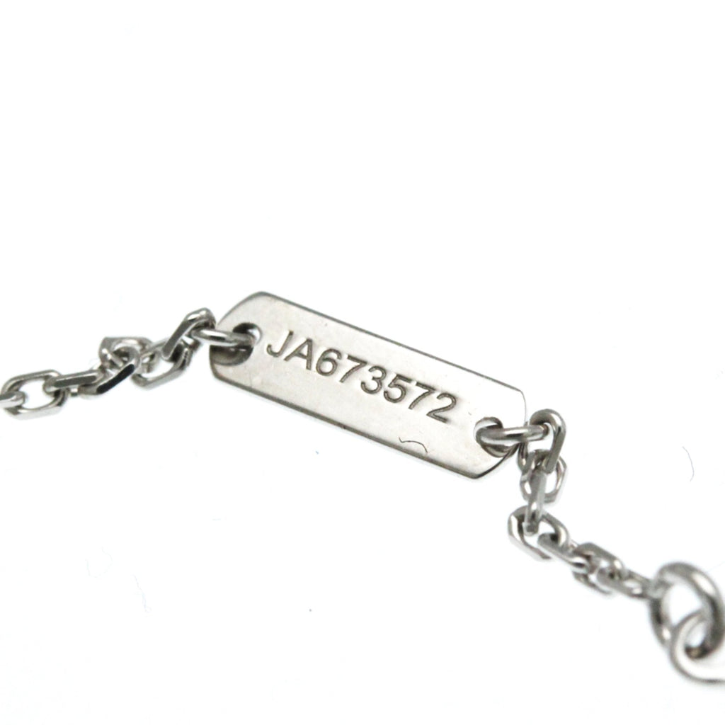 Vintage Alhambra Pendant Necklace Sterling Silver and 18K White Gold and Mother of Pearl
