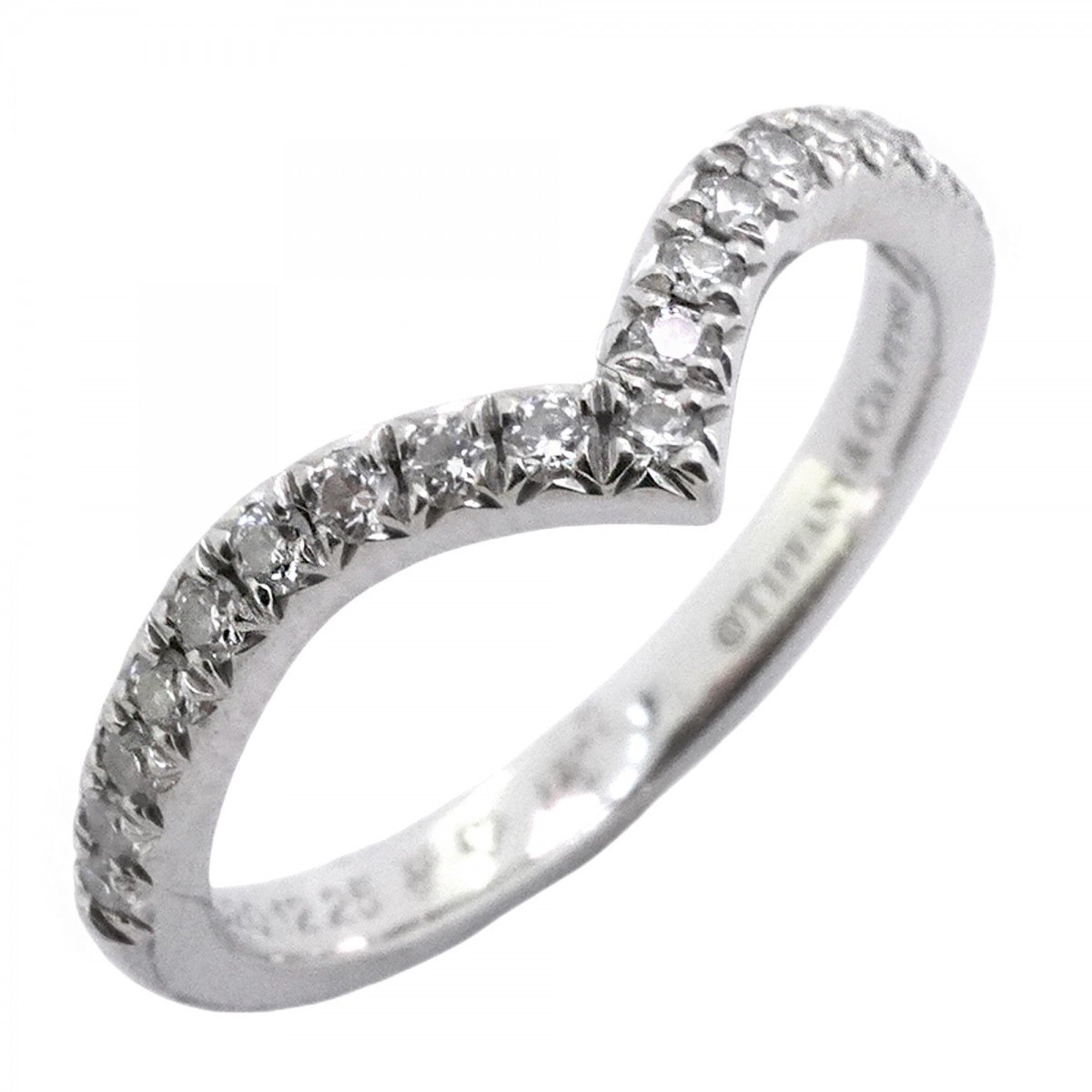 Soleste V Ring Platinum with Diamonds Half Eternity