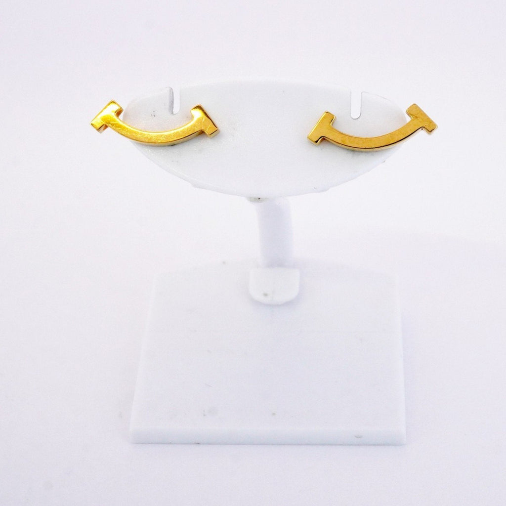 T Smile Pendant Necklace 18K Yellow Gold Earrings 18K Yellow Gold