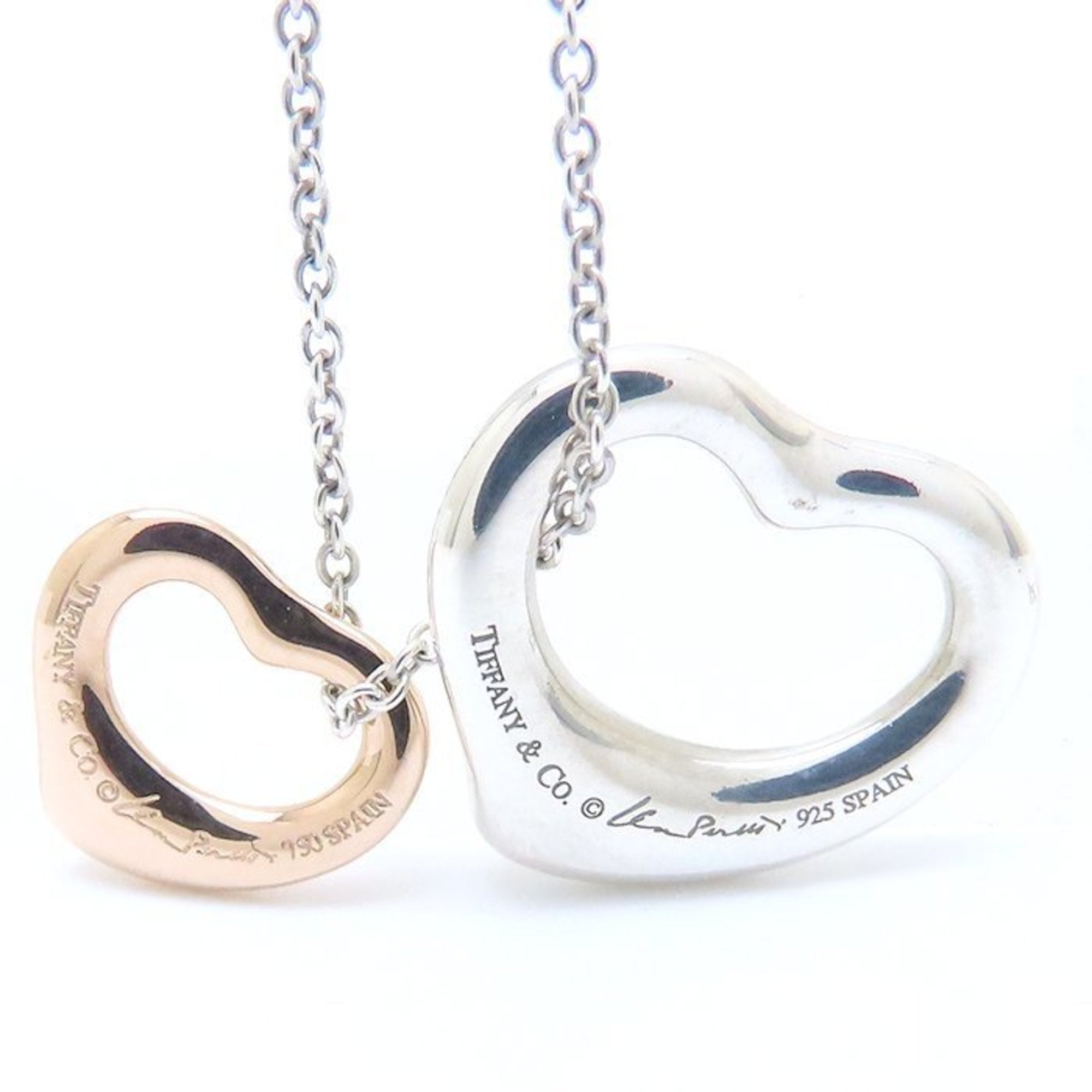 Elsa Peretti Pendant Necklace Sterling Silver with 18K Rose Gold 14.3mm