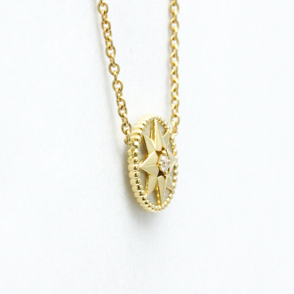 Pendant Necklace 18K Yellow Gold with Diamond and Mother of Pearl