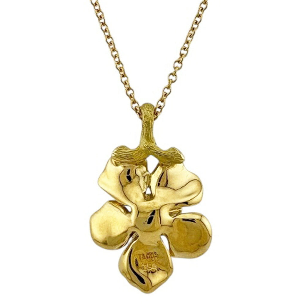 Dogwood Pendant Necklace 18K Yellow Gold