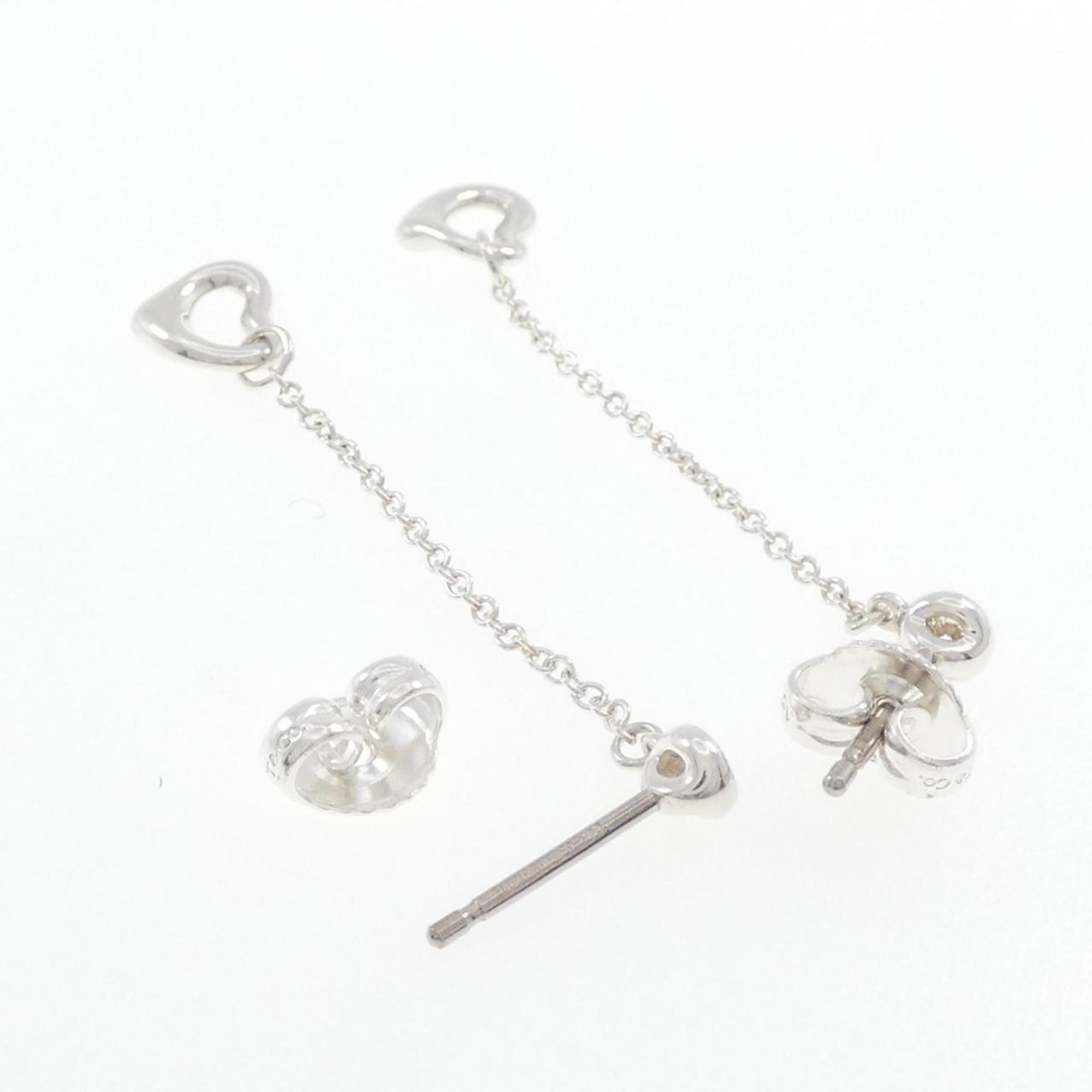 Open Heart Earrings Sterling Silver 39.4mm Sterling Silver