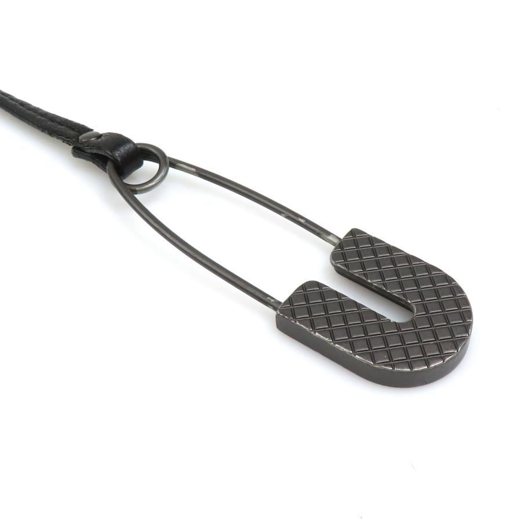 Charm Key Ring Leather and Metal Black Handbag Charm