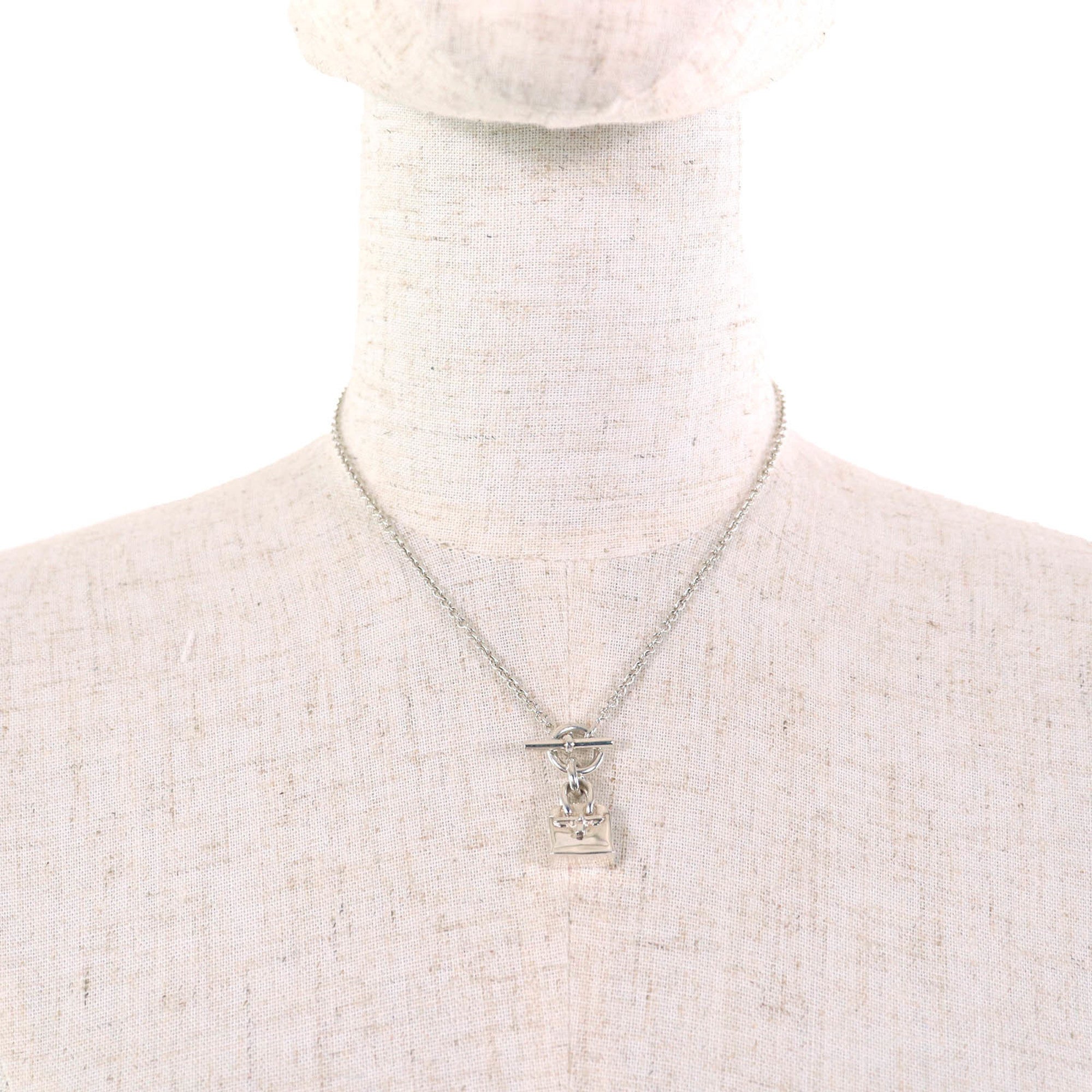 Mini Birkin Amulet Pendant Necklace Sterling Silver