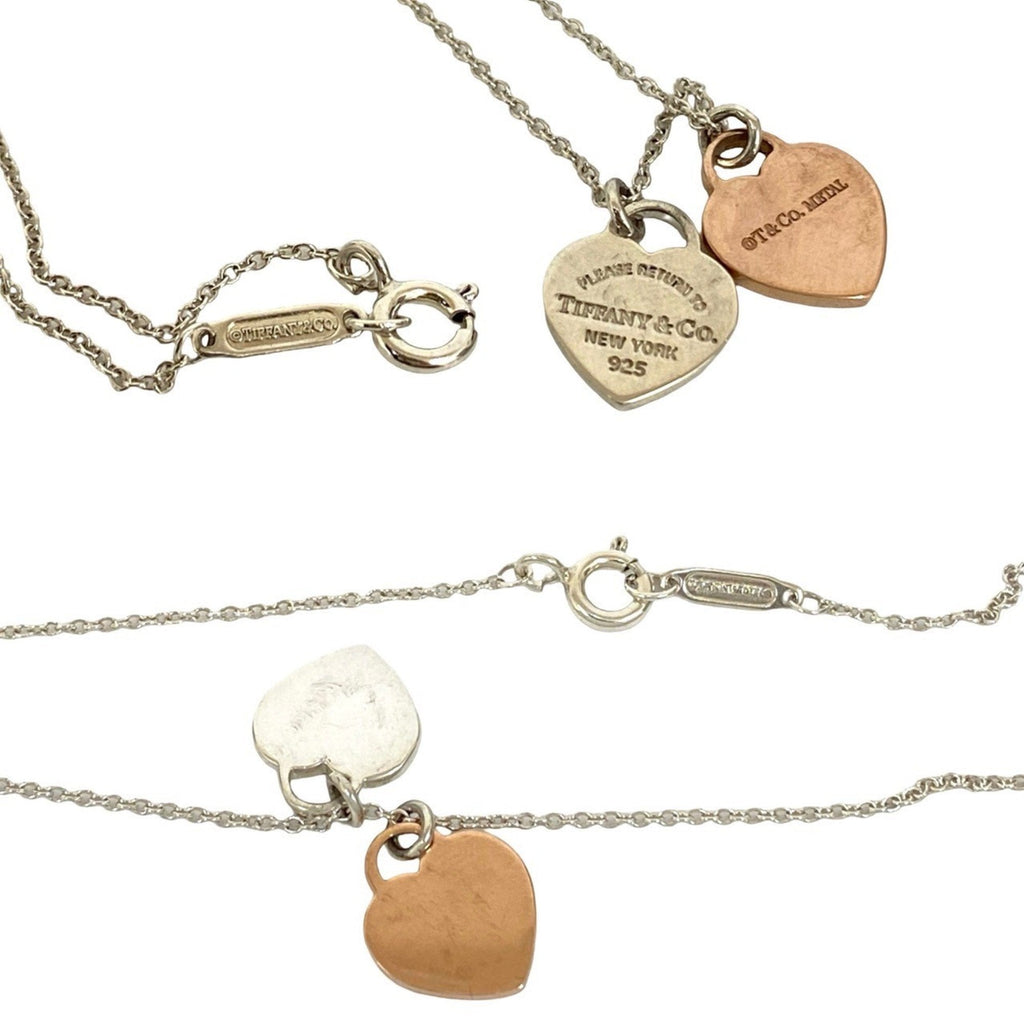 Return to Double Heart Pendant Necklace Metal and Sterling Silver