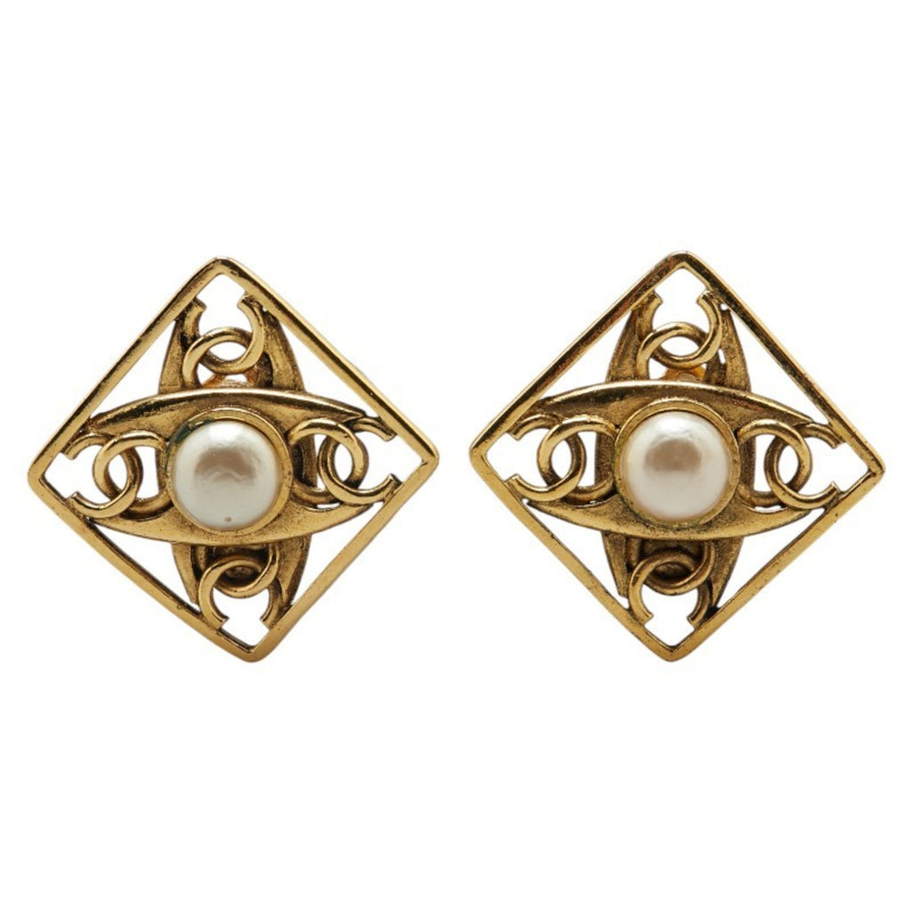 CC Logo Clip-On Earrings Metal Gold-Tone Metal