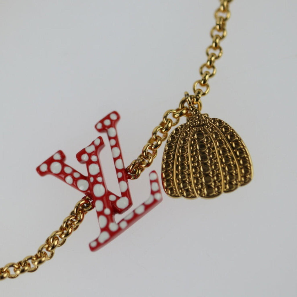 Charm Bracelet Metal Gold Red and White