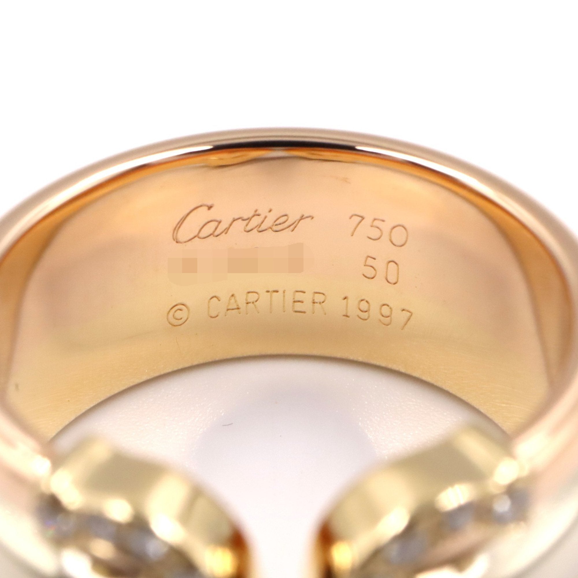 Vendome Louis Cartier Band Ring 18K Tricolor Gold