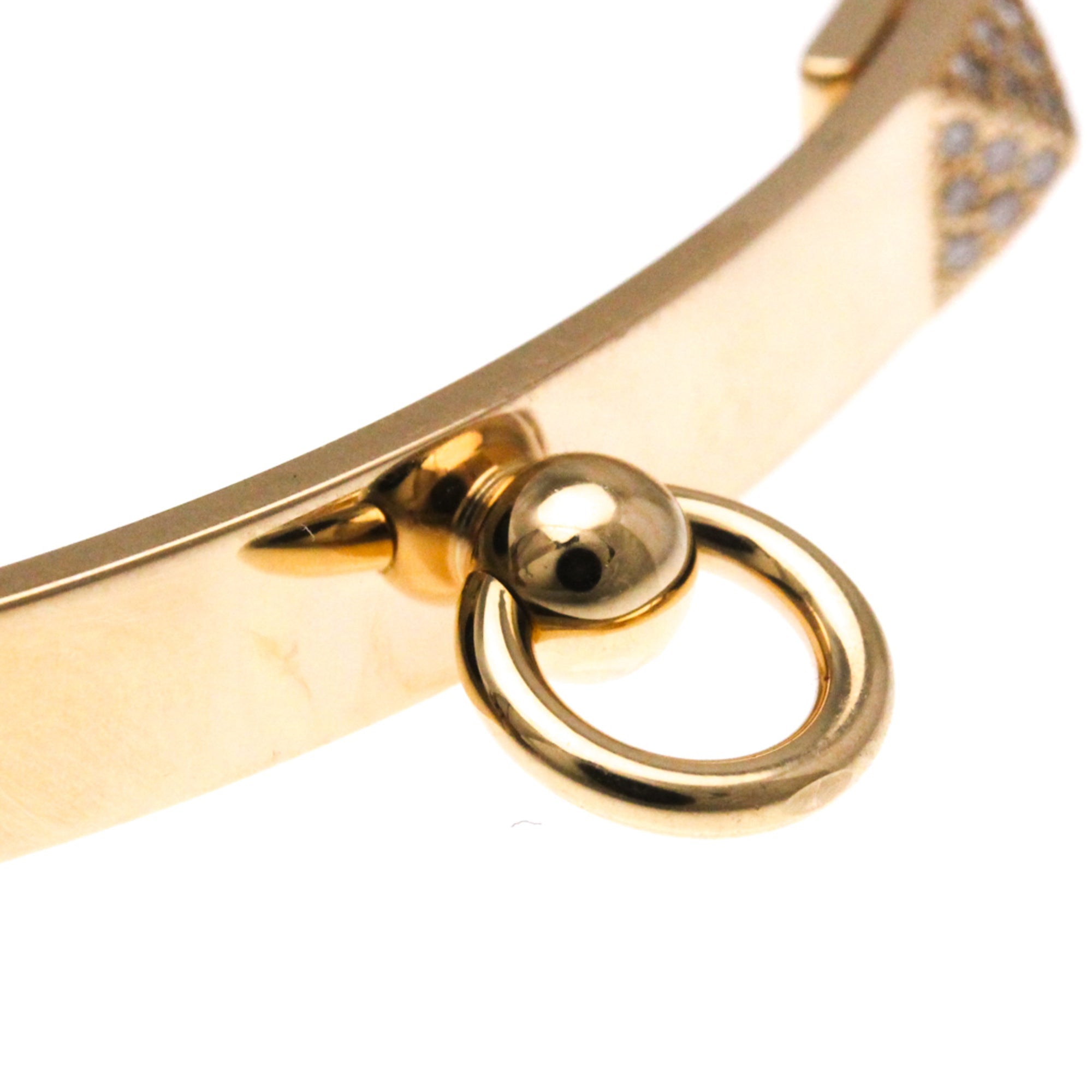 Collier de Chien Bangle 18K Rose Gold with Diamond Small Bracelet