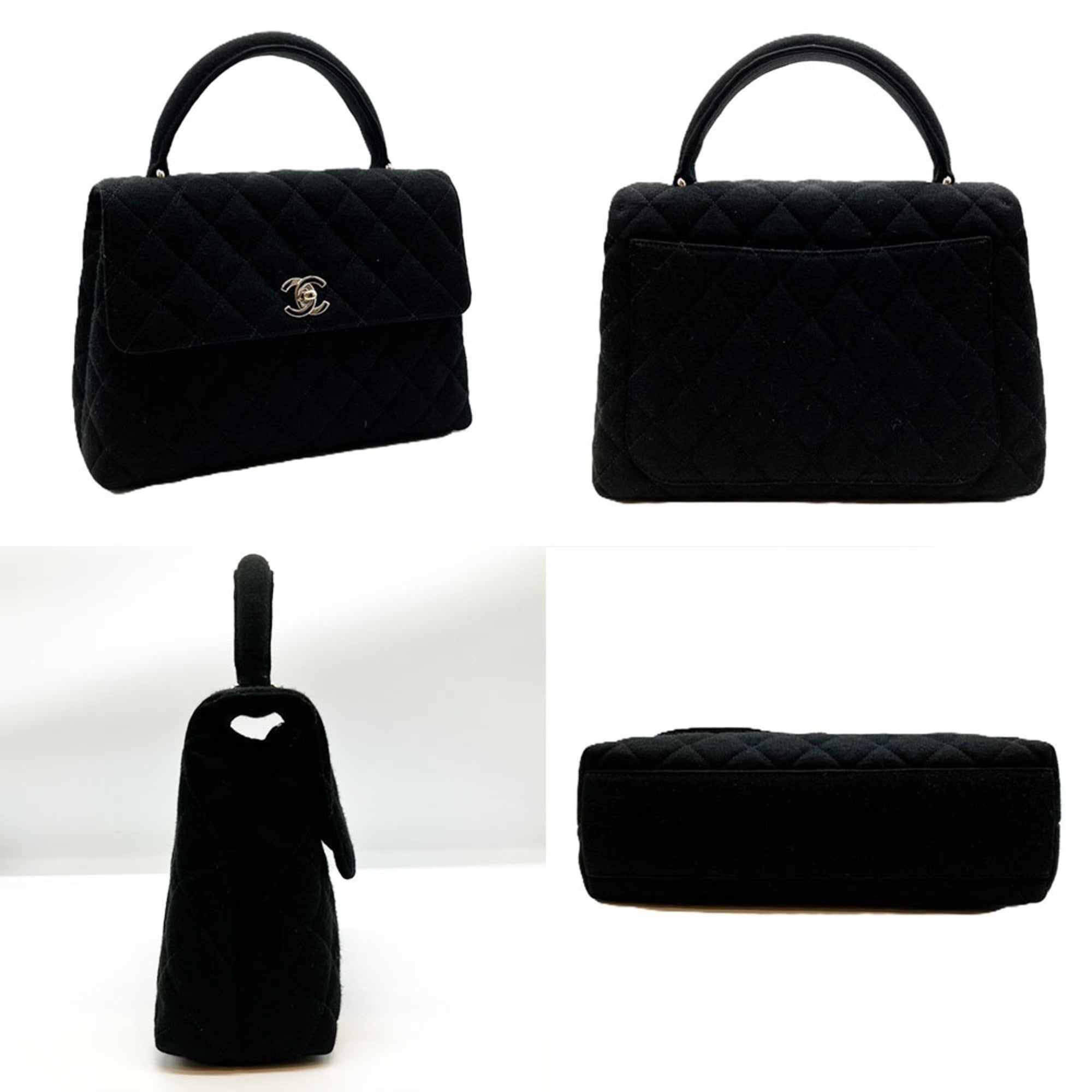 Vintage Classic Top Handle Flap Bag Quilted Caviar Medium