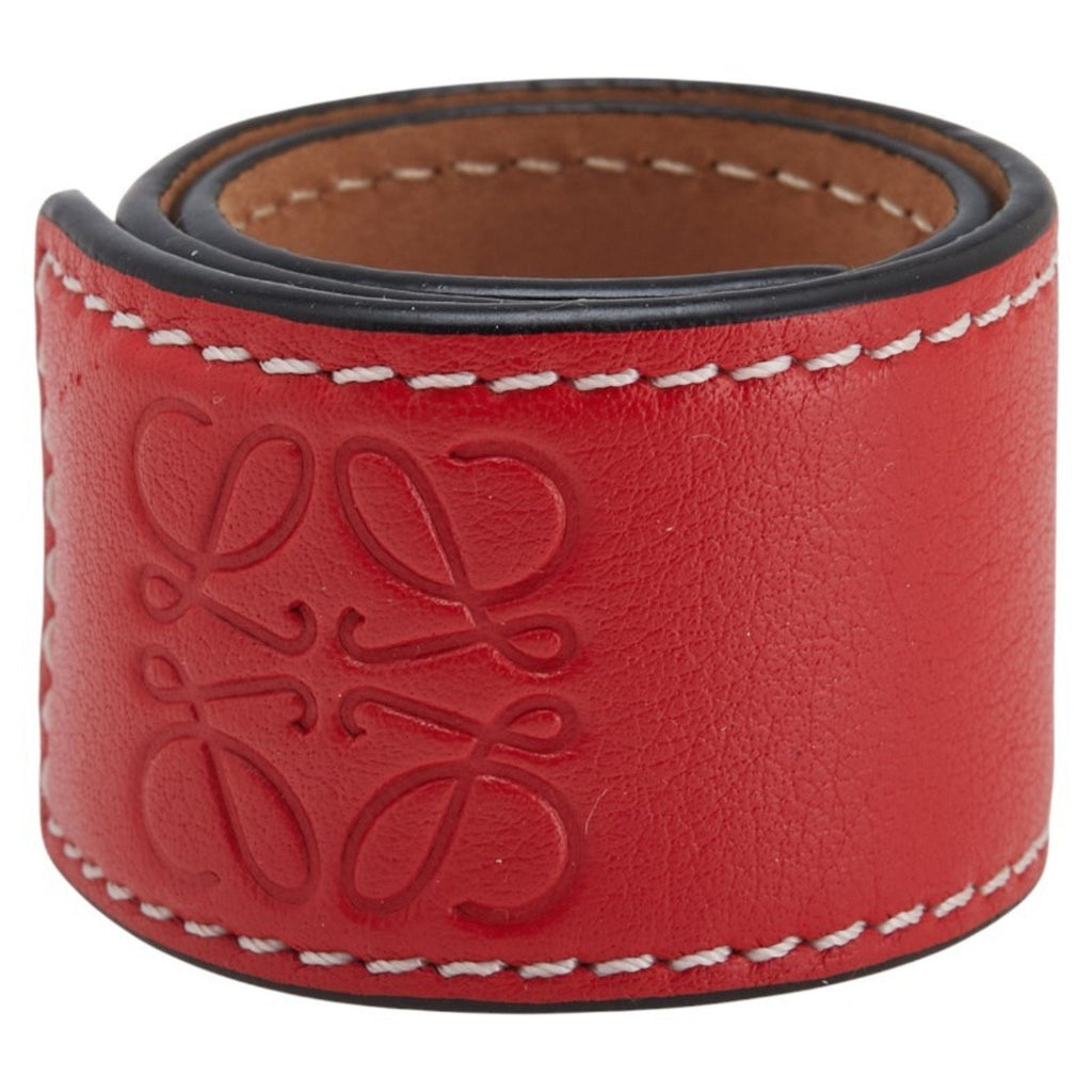 Anagram Slap Bracelet Leather Small Red