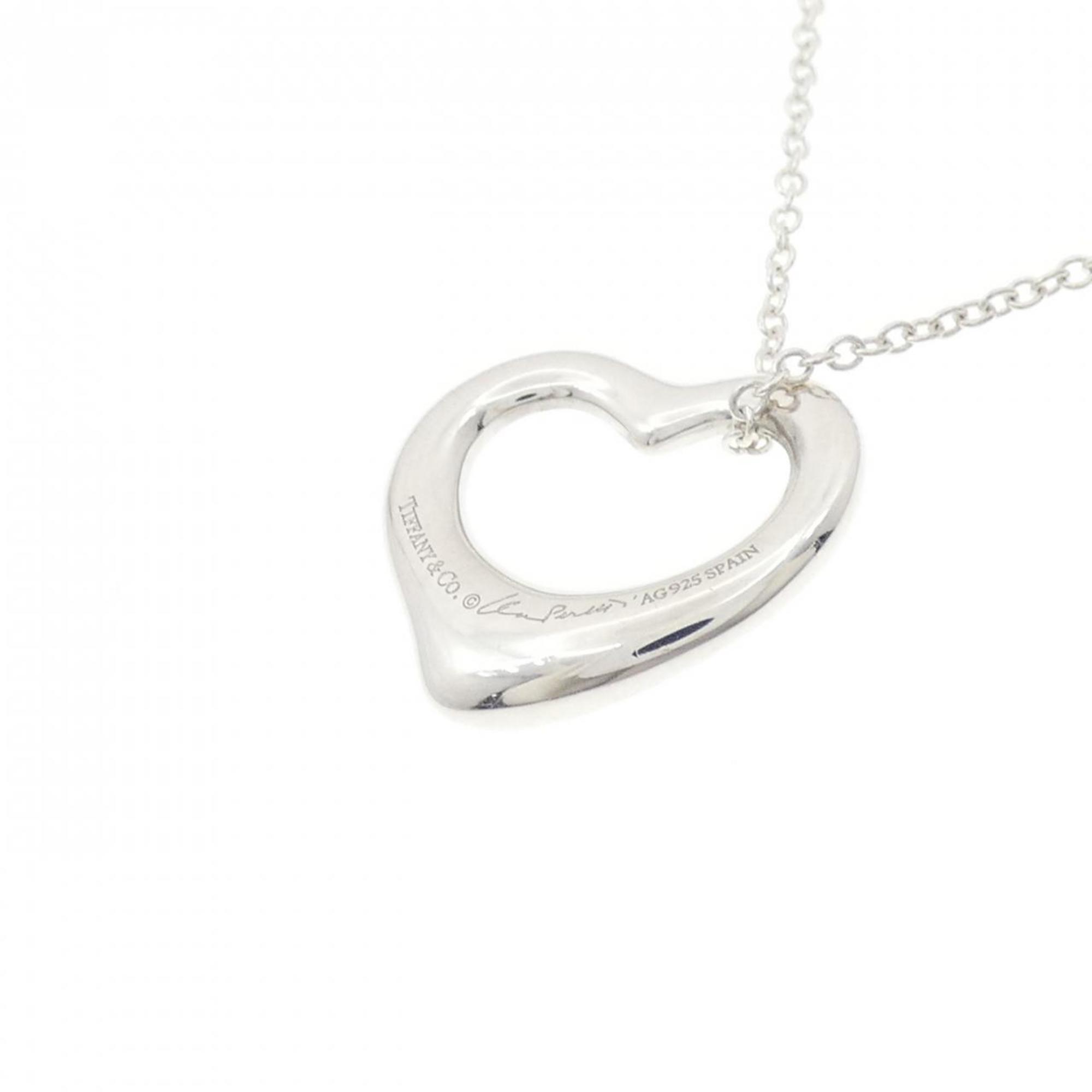 Open Heart Pendant Necklace Sterling Silver 15.4mm