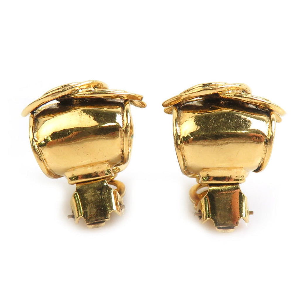 CC Logo Clip-On Earrings Gold-Tone Metal Gold-Tone Metal