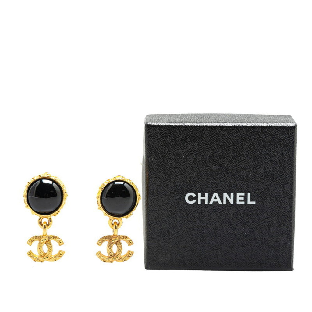 CC Logo Clip-On Earrings Metal Gold-Tone Metal
