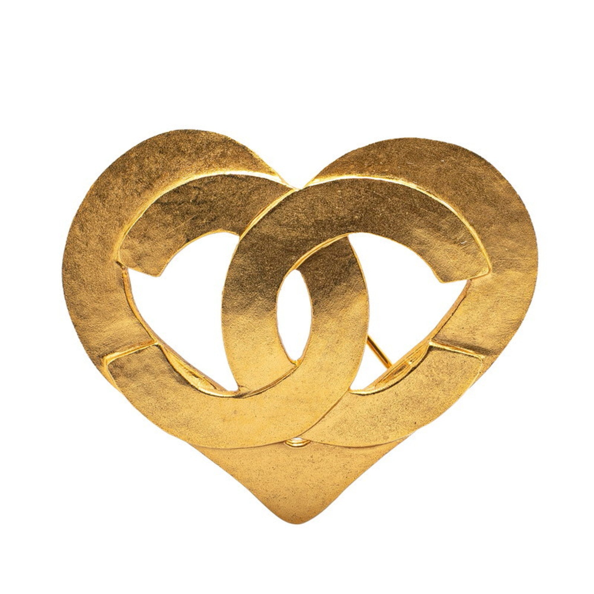 CC Logo Heart Brooch Metal