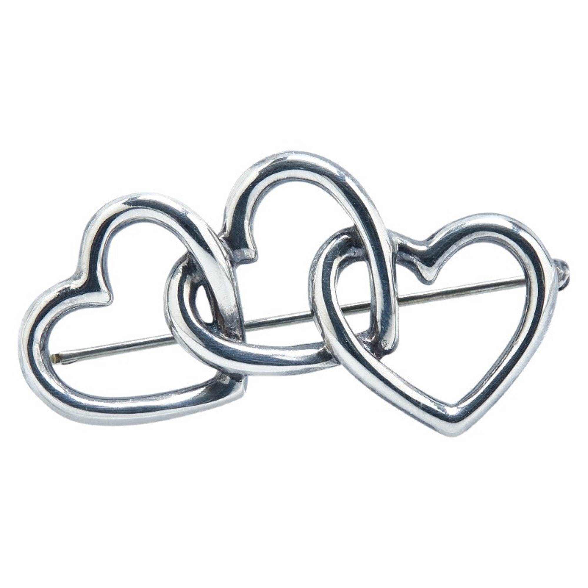 Open Heart Brooch Sterling Silver