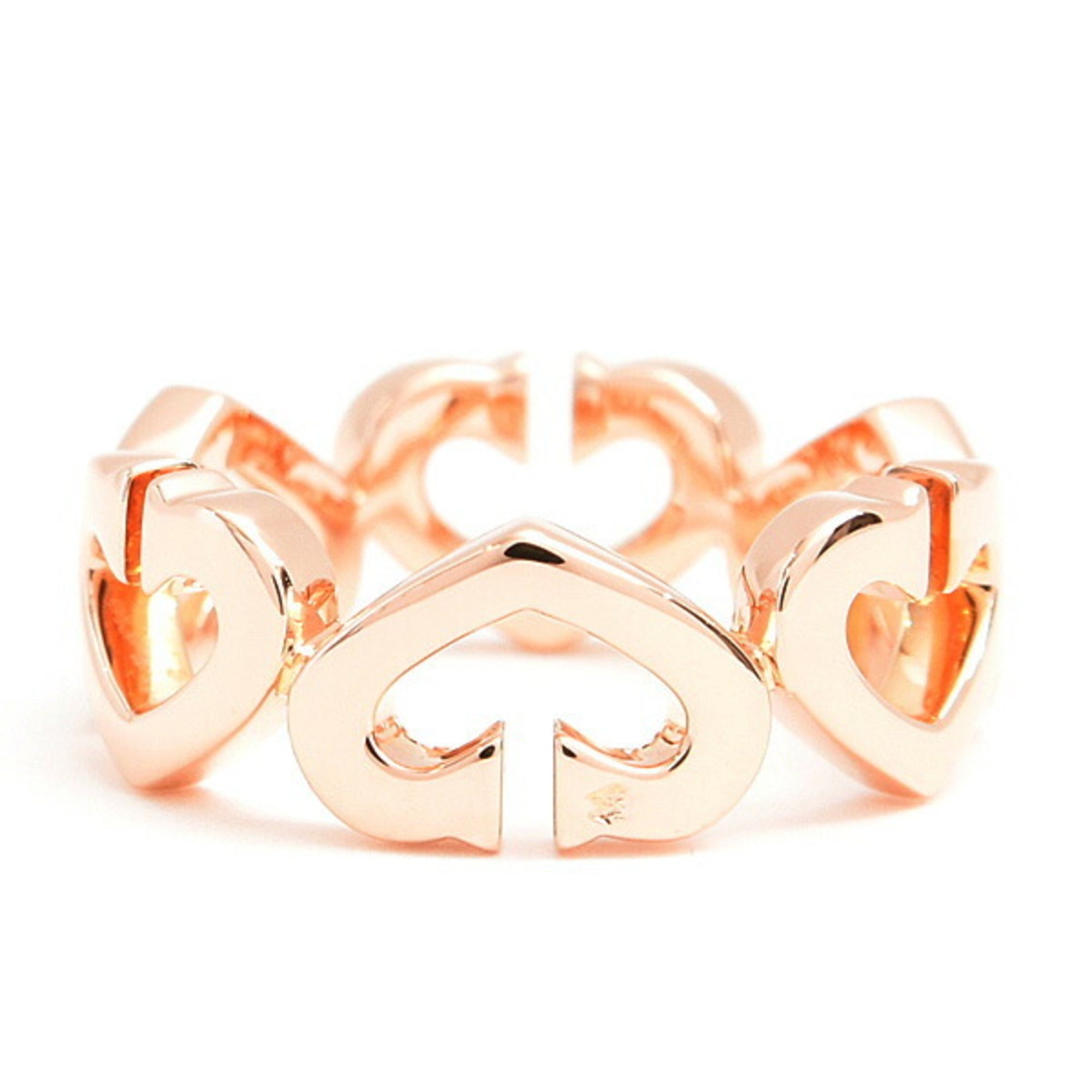 C Heart Ring 18K Rose Gold with Diamonds