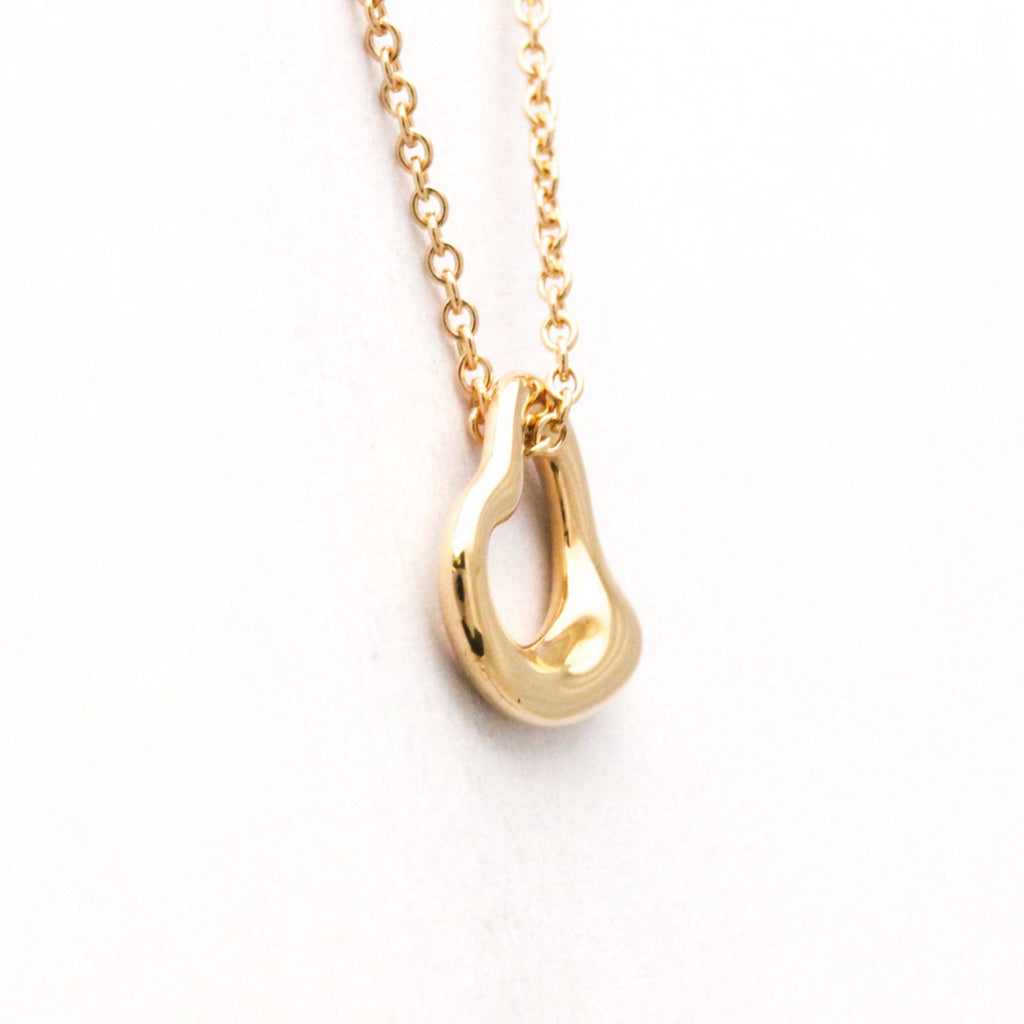 Open Heart Pendant Necklace 18K Rose Gold 11mm