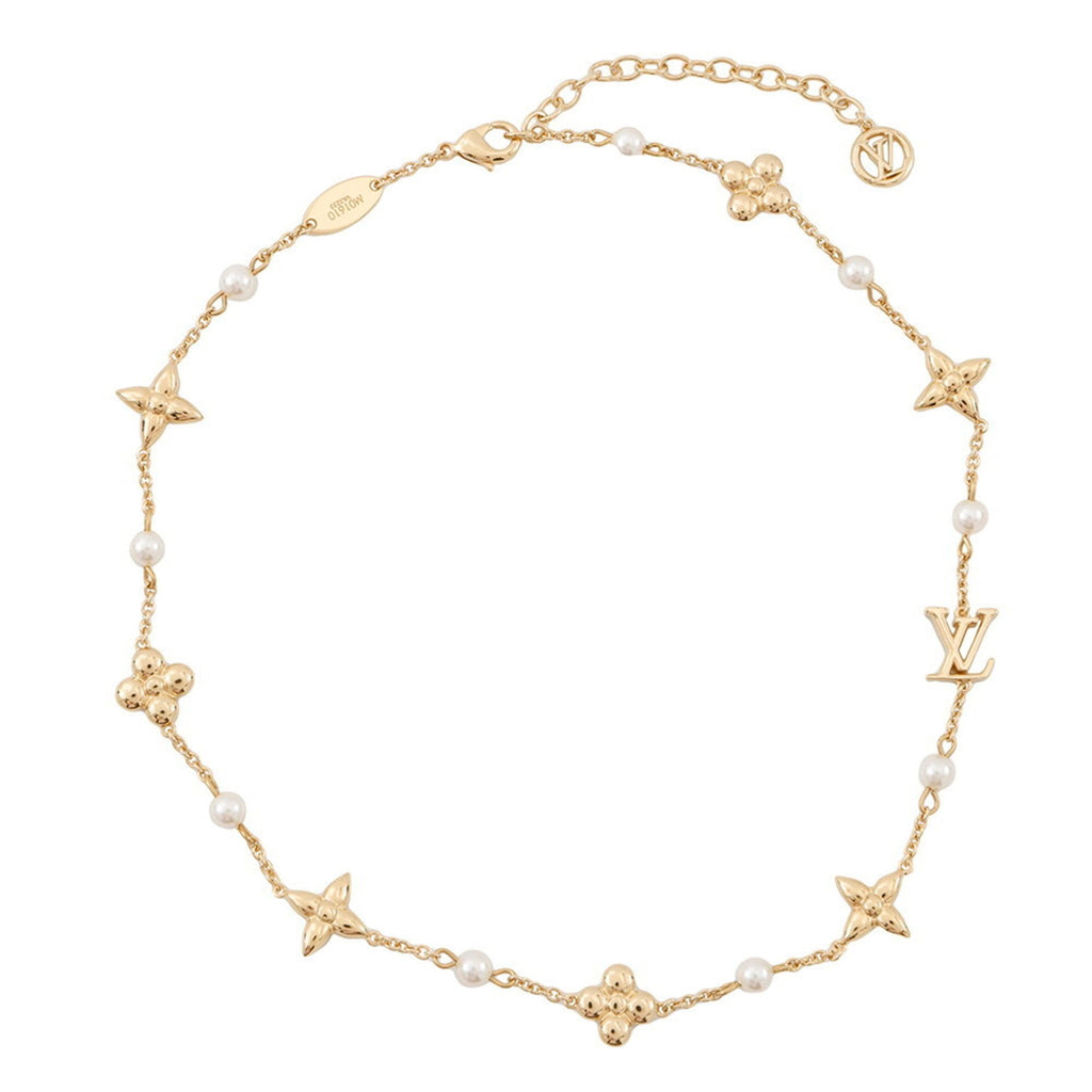 Louisa Pendant Necklace Gold With Faux Pearls