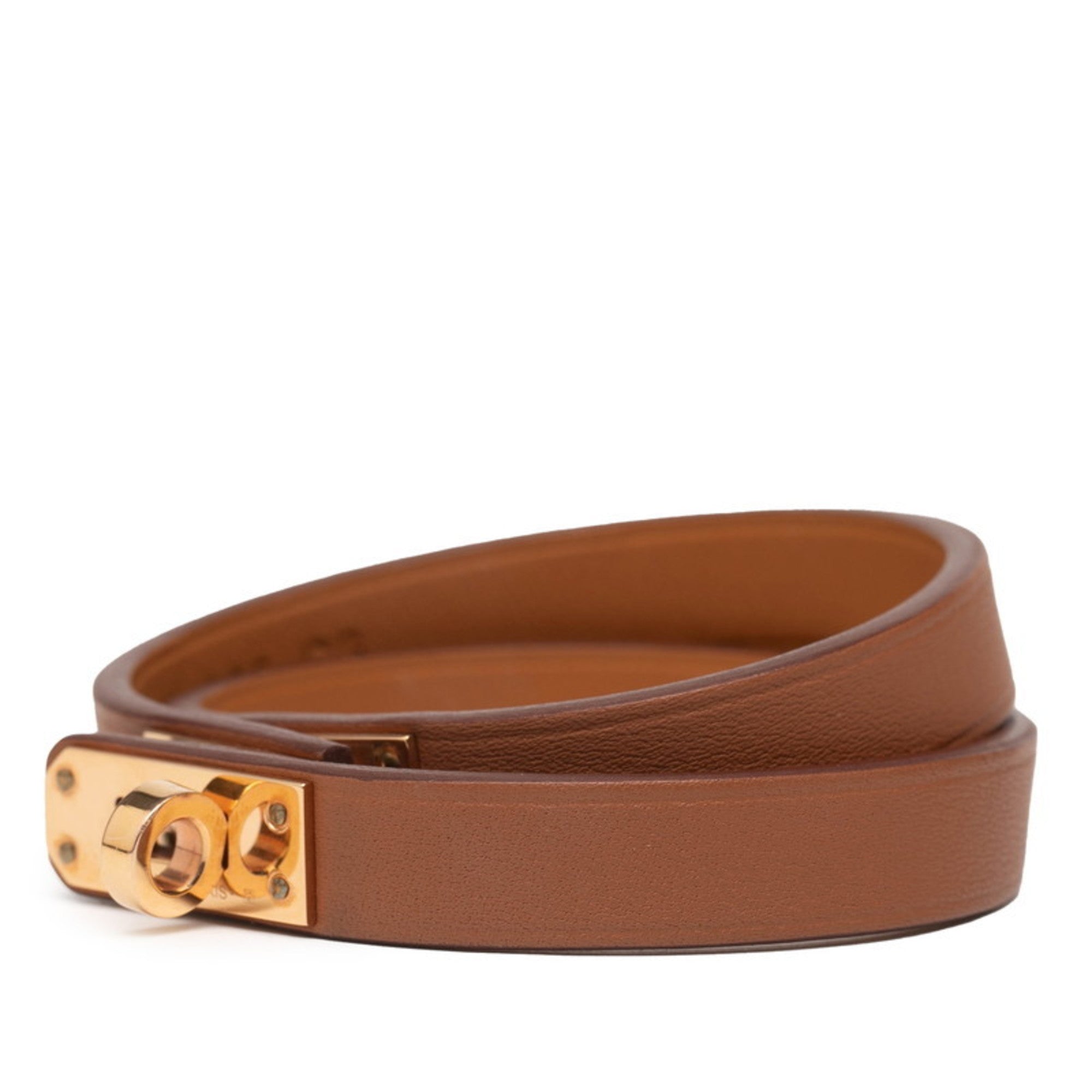Double Tour Bracelet Swift Leather and Gold Hardware Mini