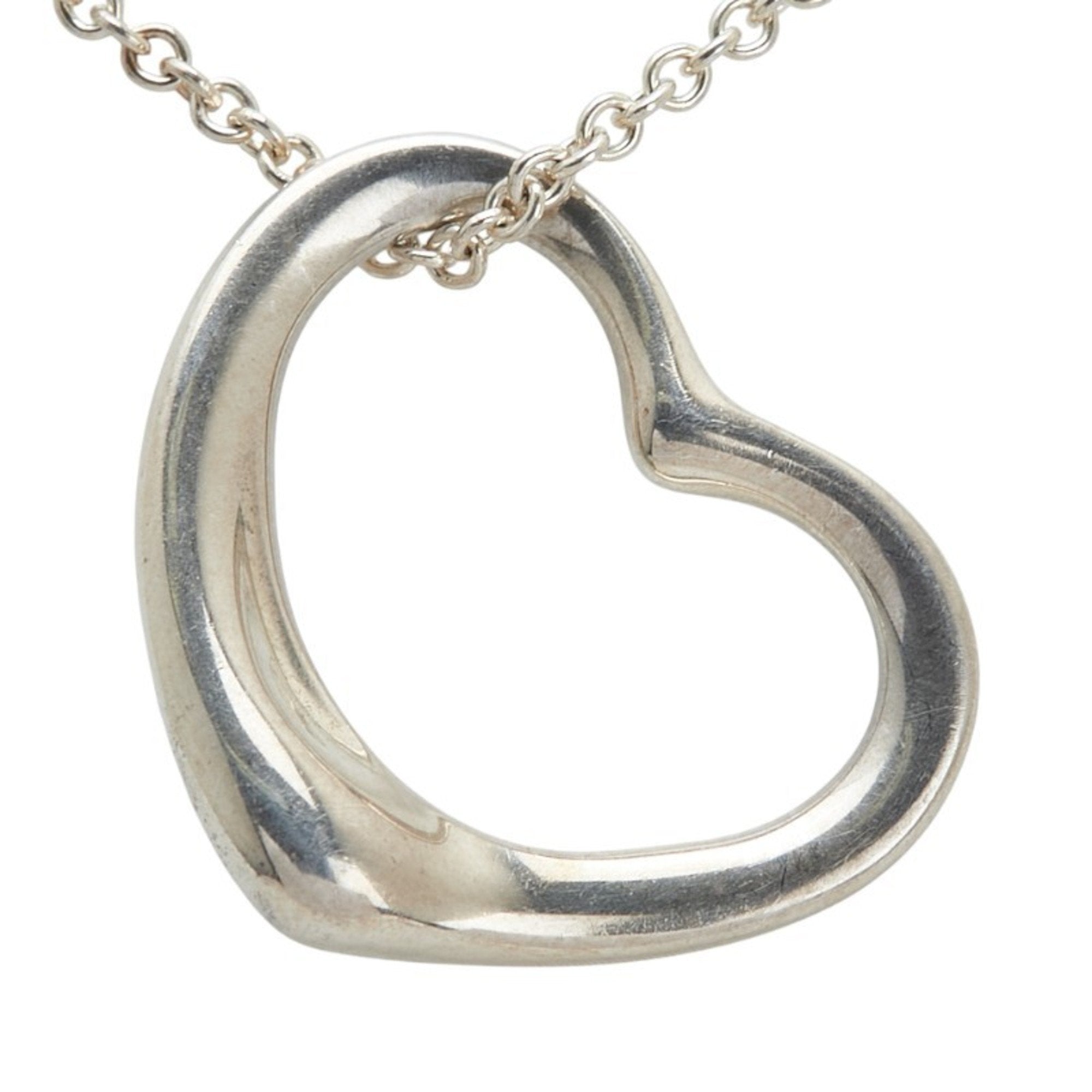 Open Heart Pendant Necklace Sterling Silver 18.4mm