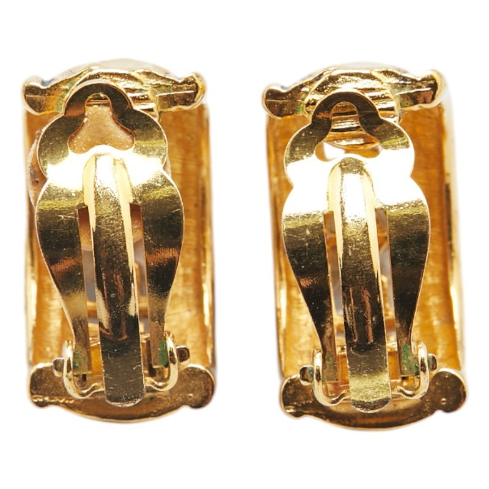Clip-On Earrings Logo Clip-On Gold-Tone Metal