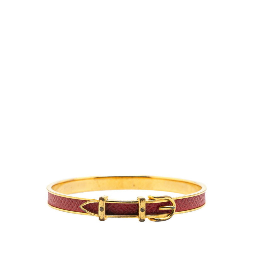 Belt Motif Bracelet Gold Red
