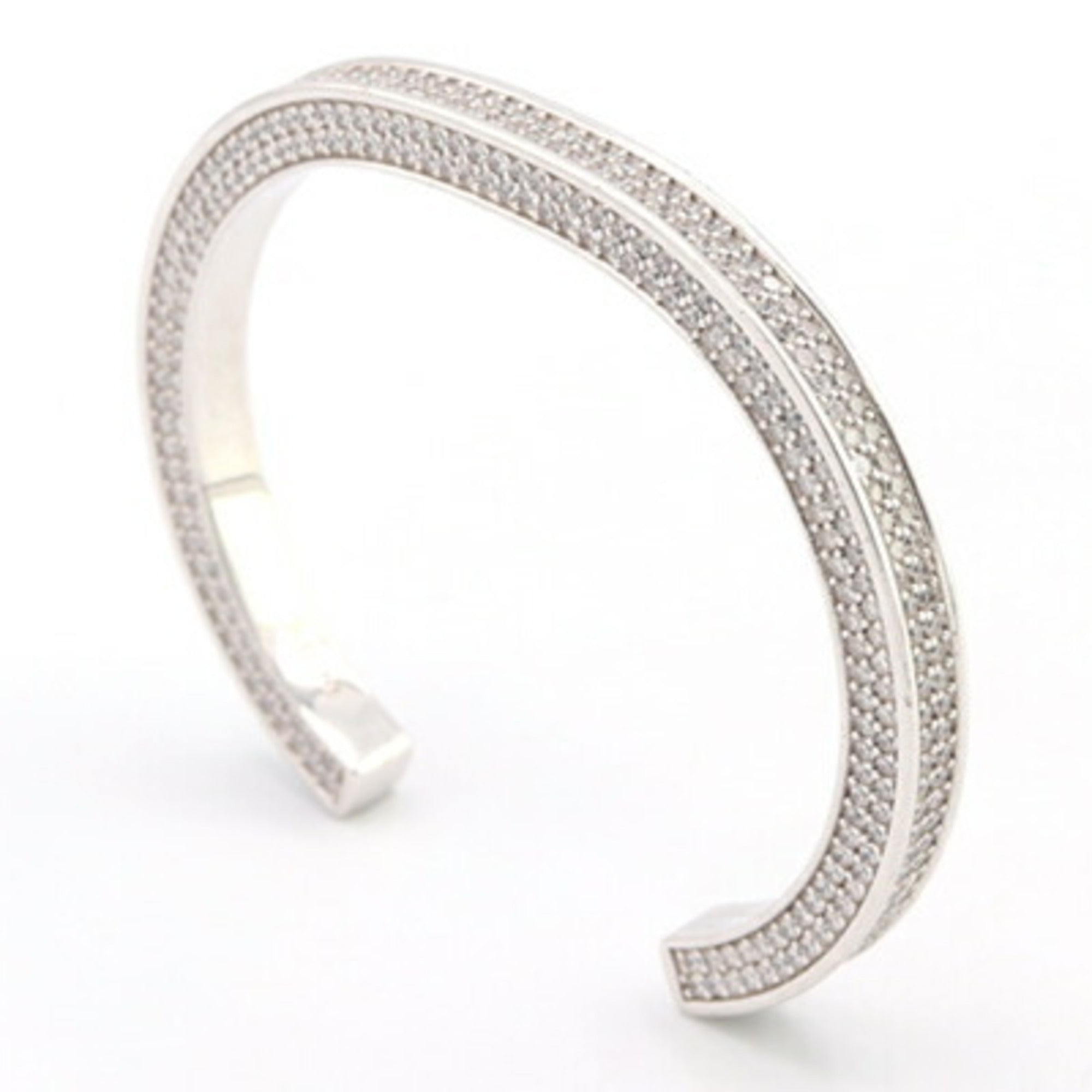Bangle Bracelet Metal and Rhinestone