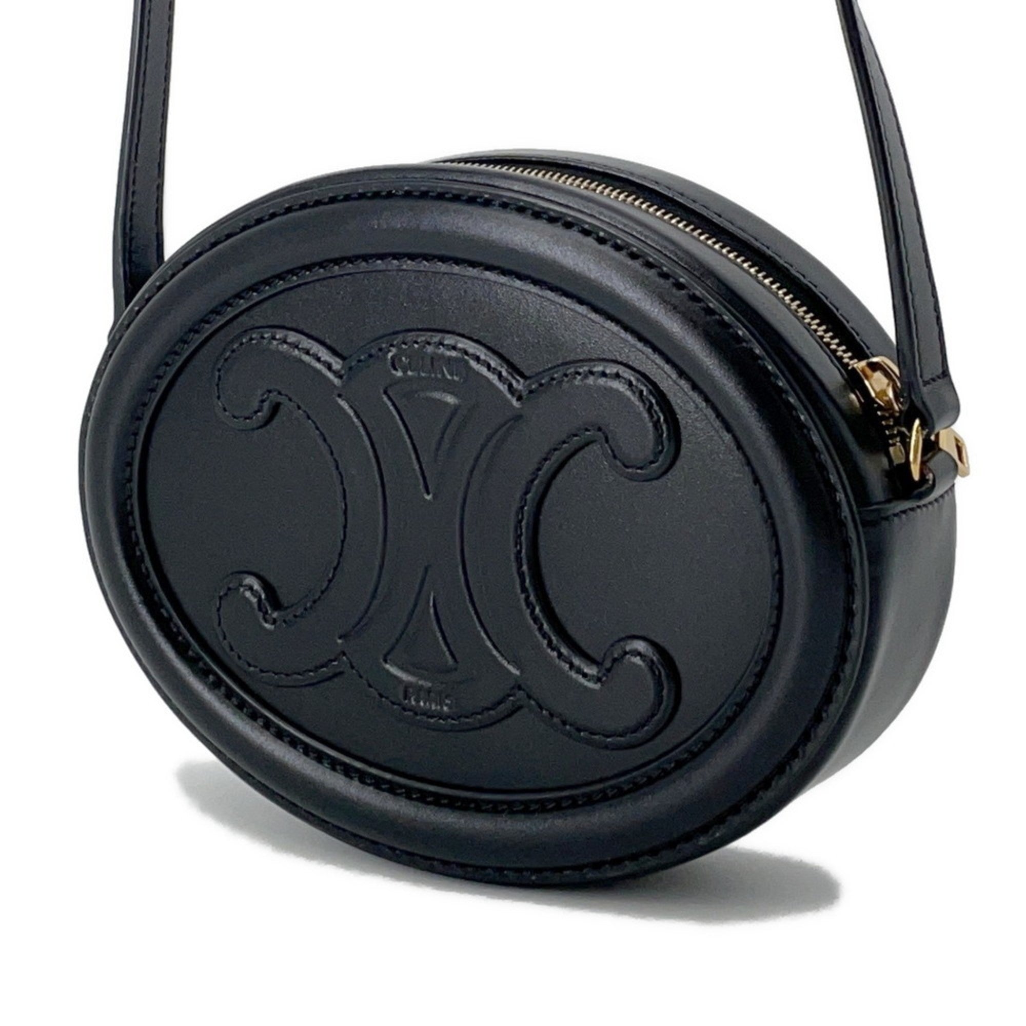 Triomphe Oval Crossbody Bag Leather
