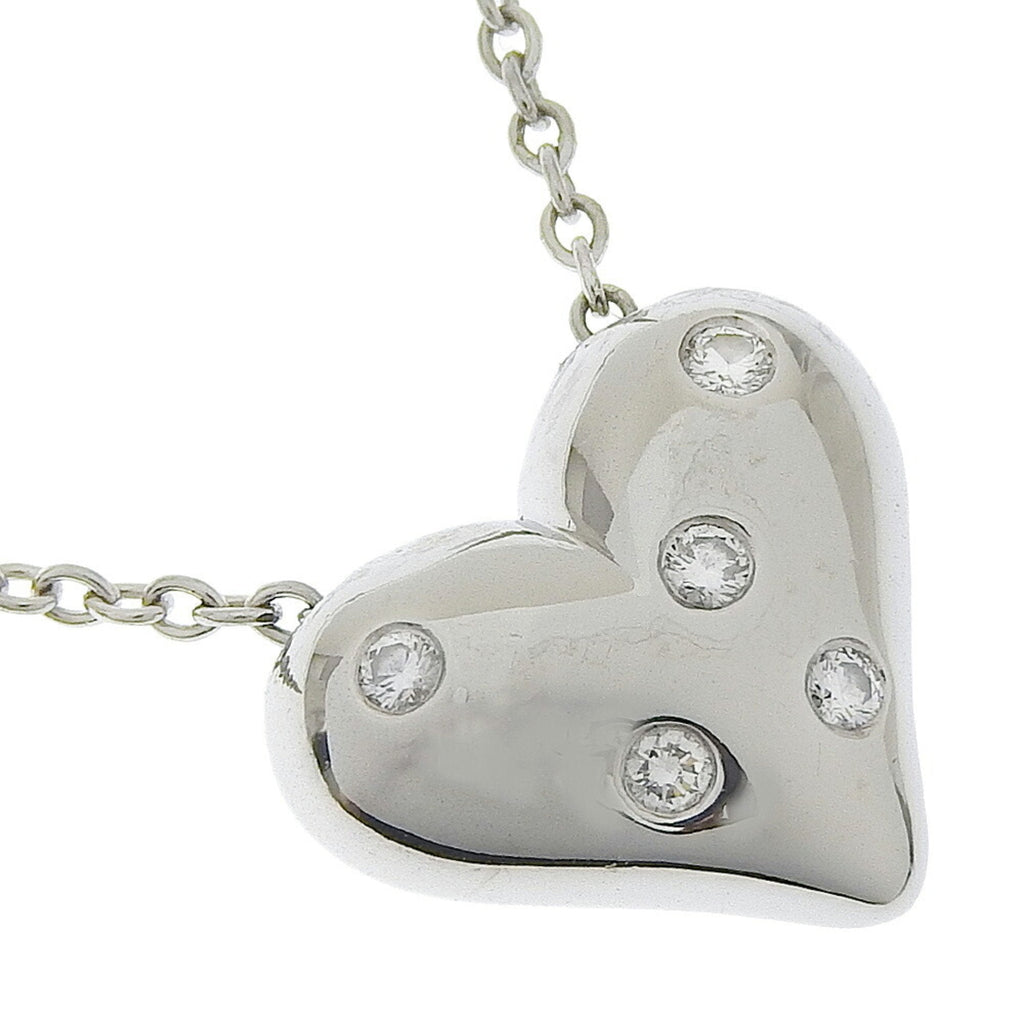 Dots Heart Pendant Necklace Platinum With Diamond